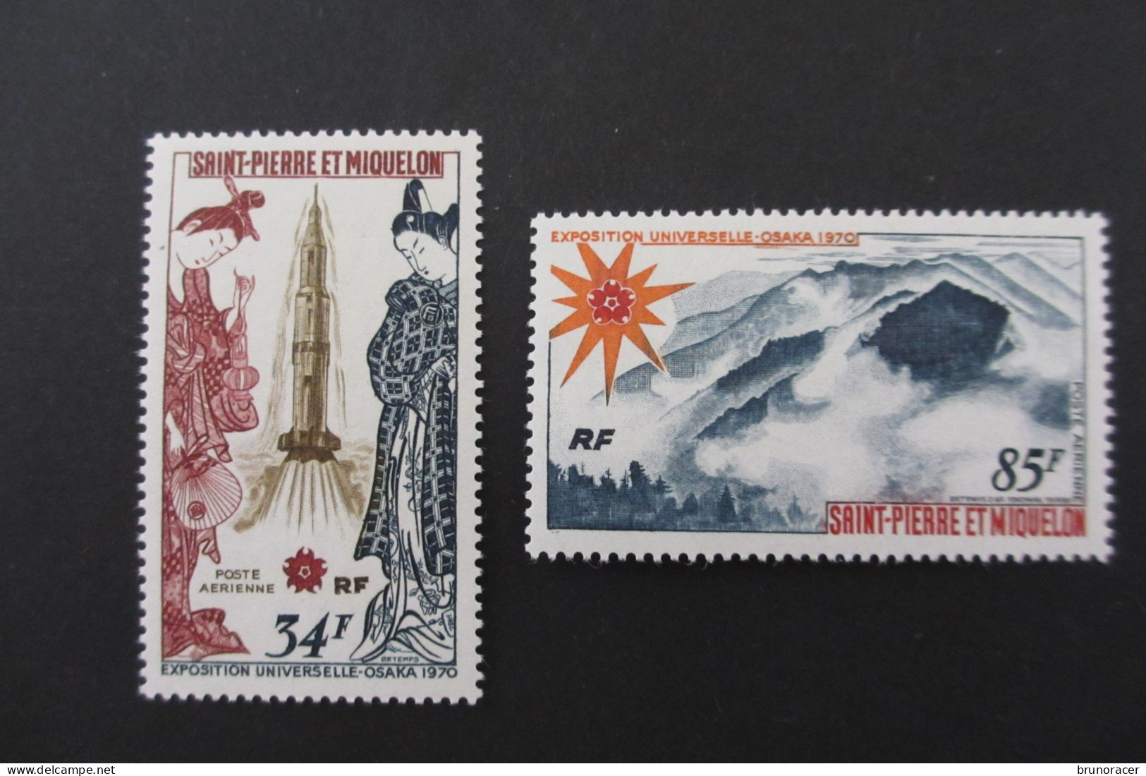 St PIERRE & MIQUELON POSTE AERIENNE N°48/49 NEUF** TTB COTE 81 EUROS  VOIR SCANS - Unused Stamps