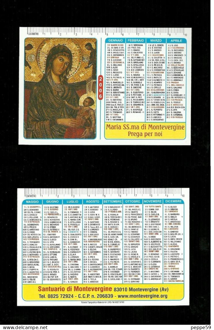 Calendarietto Sacro 2006 - Maria Ss.ma Di Montevergine ( Avellino ) - Formato Piccolo : 2001-...
