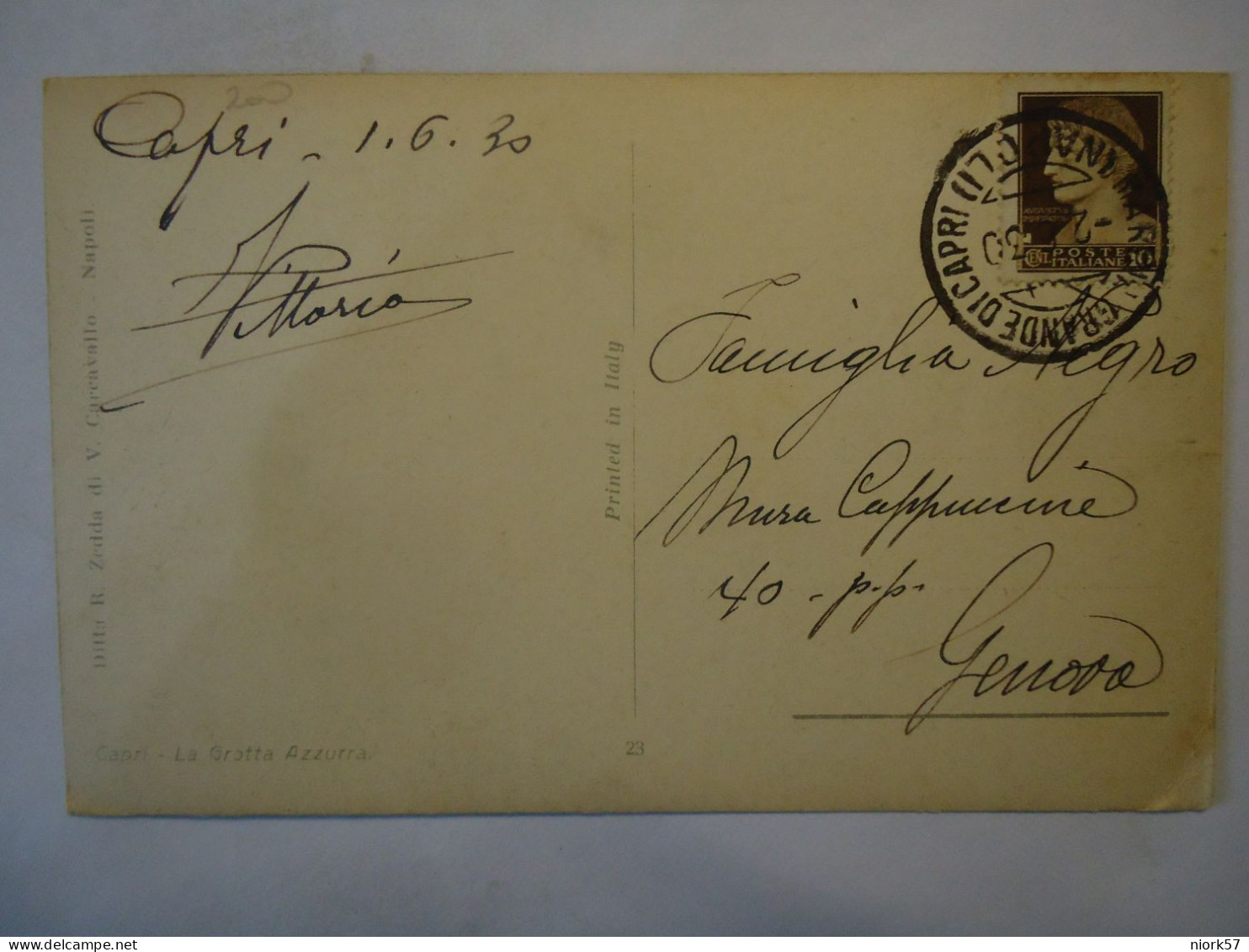 ITALY  POSTCARDS  CAPRI  SEA CAVE  POSTMARK STAMPS 1930 - Otros & Sin Clasificación