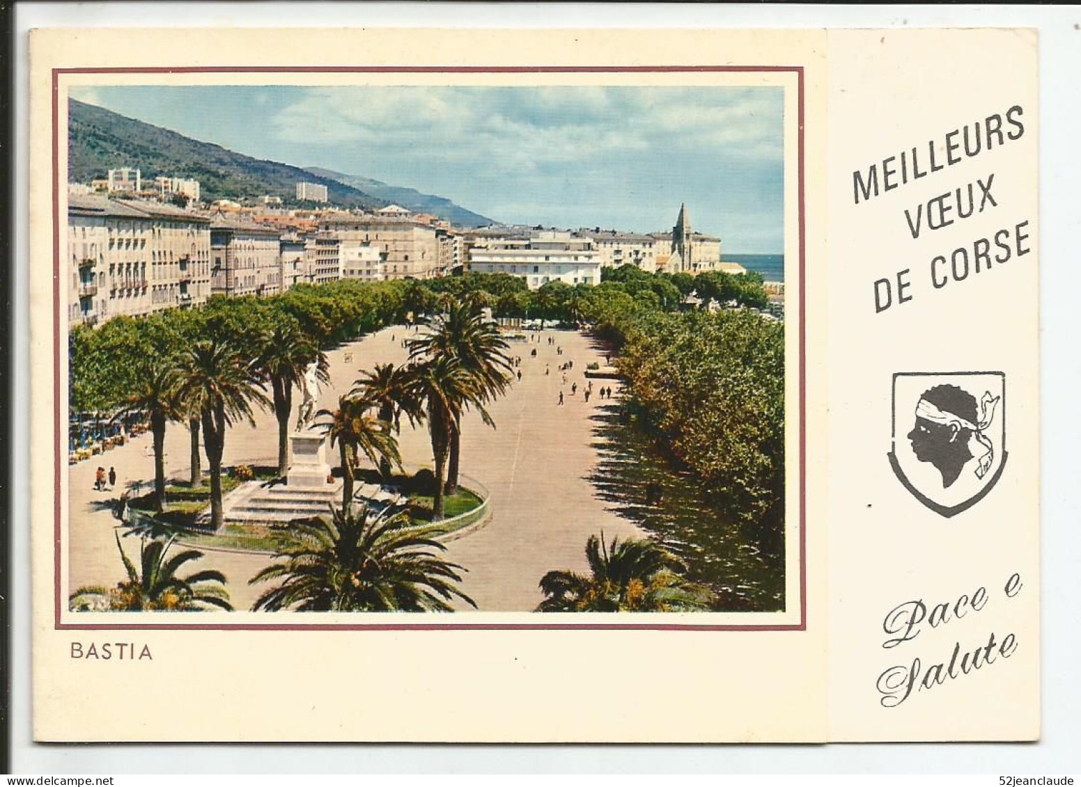 Meilleurs Voeux De Corse Pace E Salute Bastia Très Rare Vierge   1950-60     N° 20.033.90 - Bastia