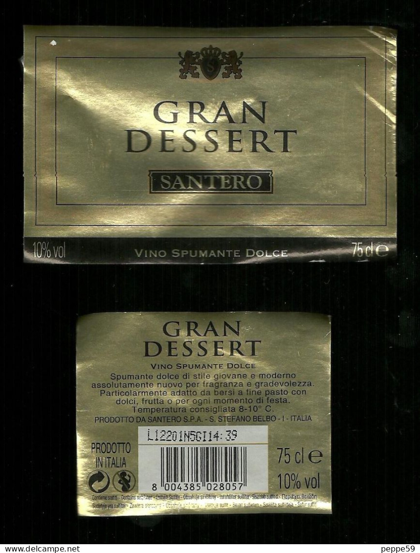 Etichetta - Spumante Gran Dessert  Santero - Rouges