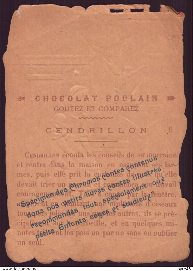 Chromo ( 13 X 9.5 Cm ) " Chocolat Poulain " Cendrillon, 6 , Le Triage Des Pois - Poulain