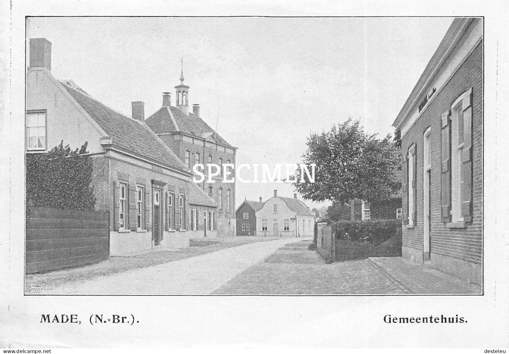 Prent - Gemeentehuis - Made  - 8.5x12.5 Cm - Altri & Non Classificati