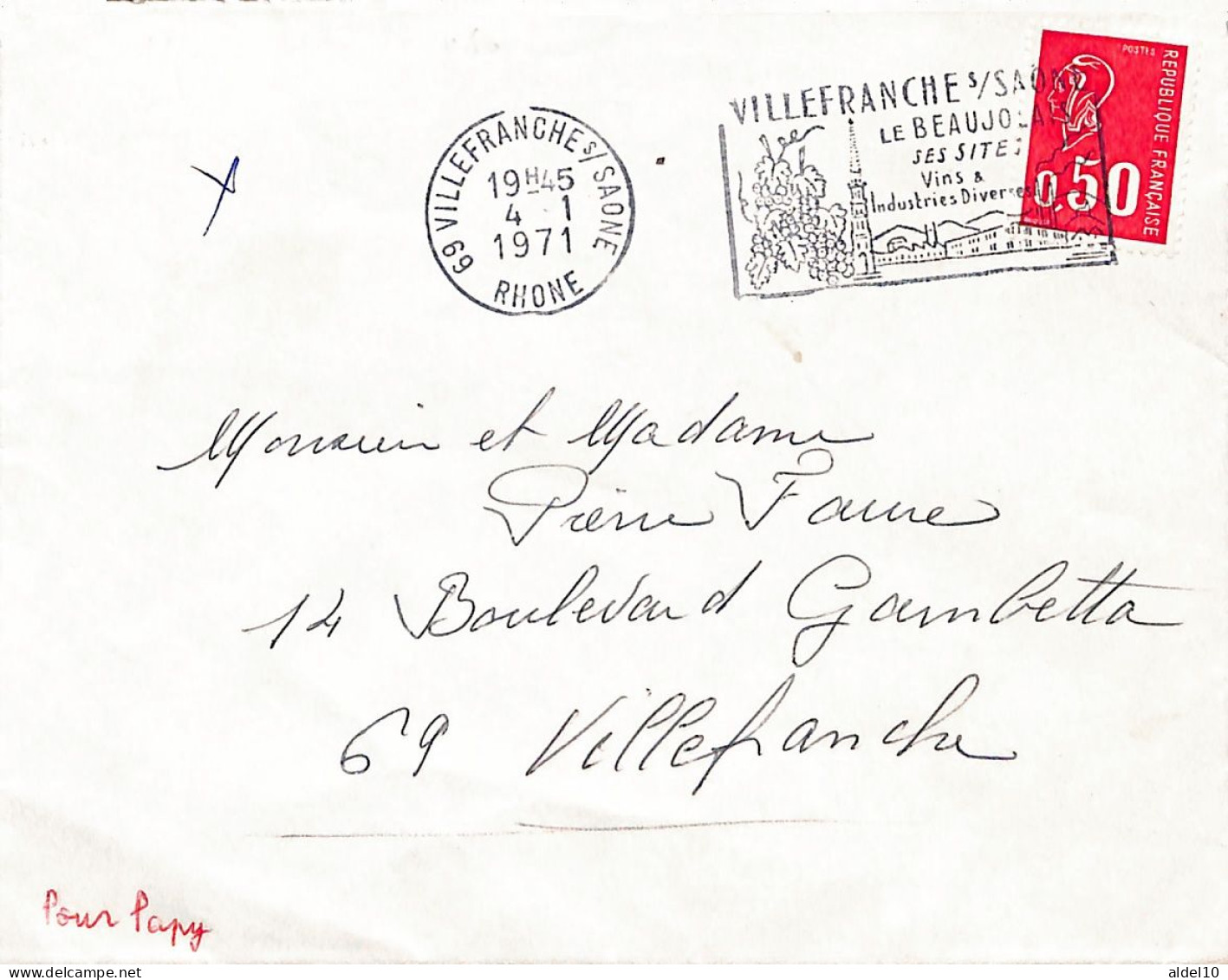 Enveloppe Avec 0,50 Mariane De Bequet Du 4 Février 1971 Premier Jour D'utilisation - Lettres & Documents