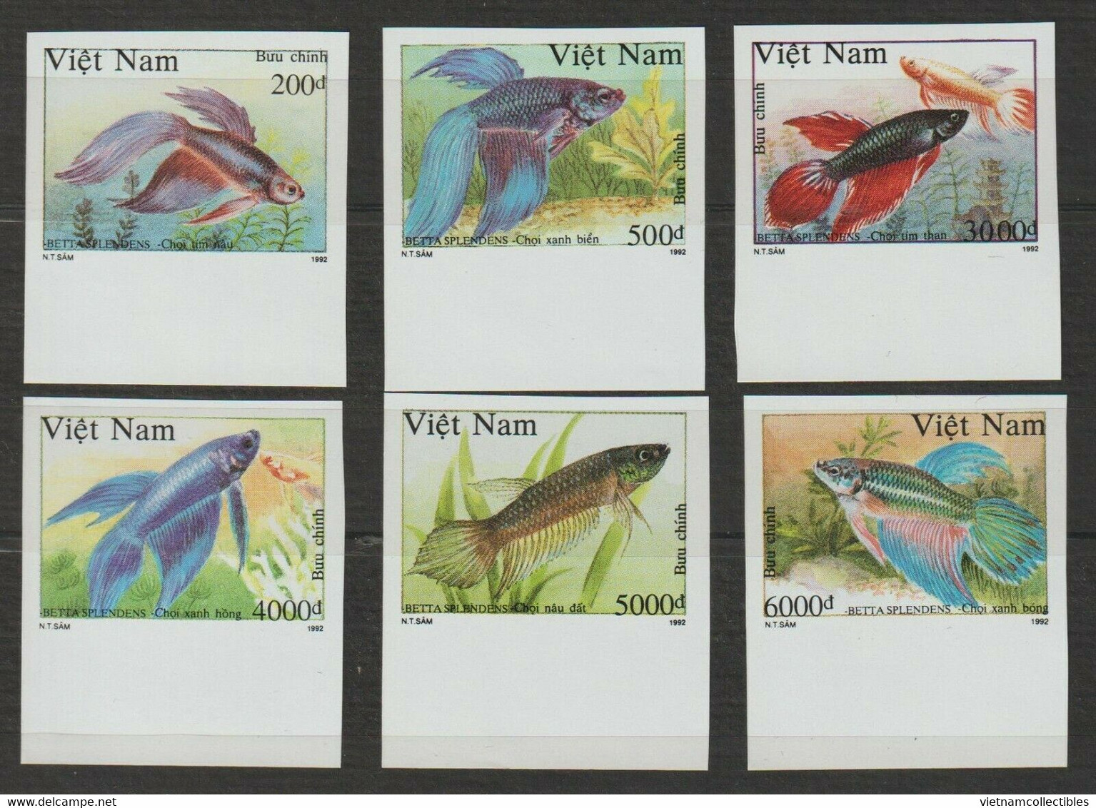 Vietnam Viet Nam MNH Imperf Stamps 1992 : Siamese Fighting Fishes / Fish (Ms652) - Vietnam