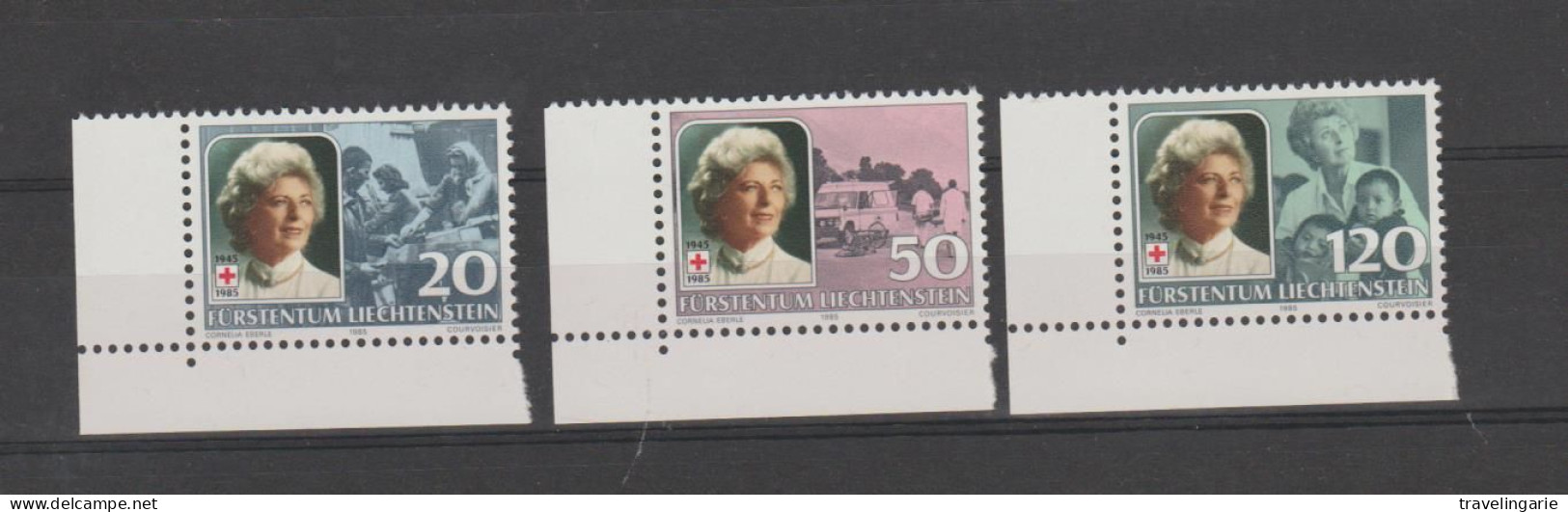 Liechtenstein 1985 Red Cross And Princess Georgina Corner Piece MNH ** - Croix-Rouge