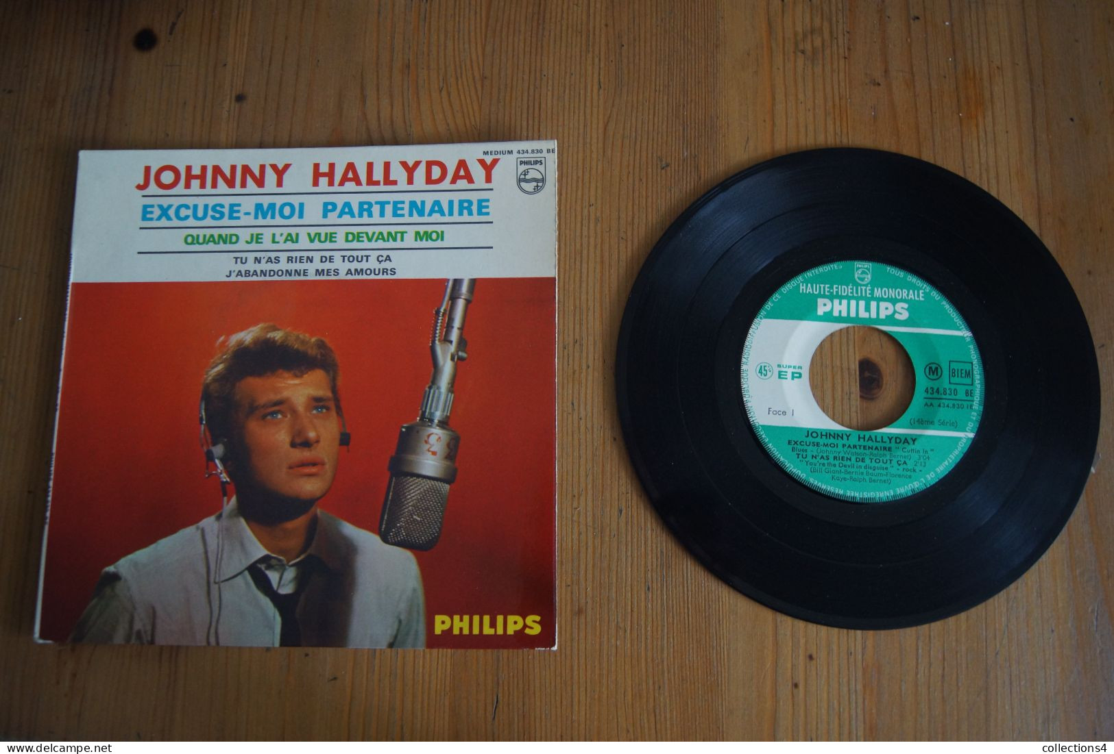 JOHNNY HALLYDAY EXCUSE MOI PARTENAIRE EP 1965 VARIANTE  BEATLES - 45 Rpm - Maxi-Single