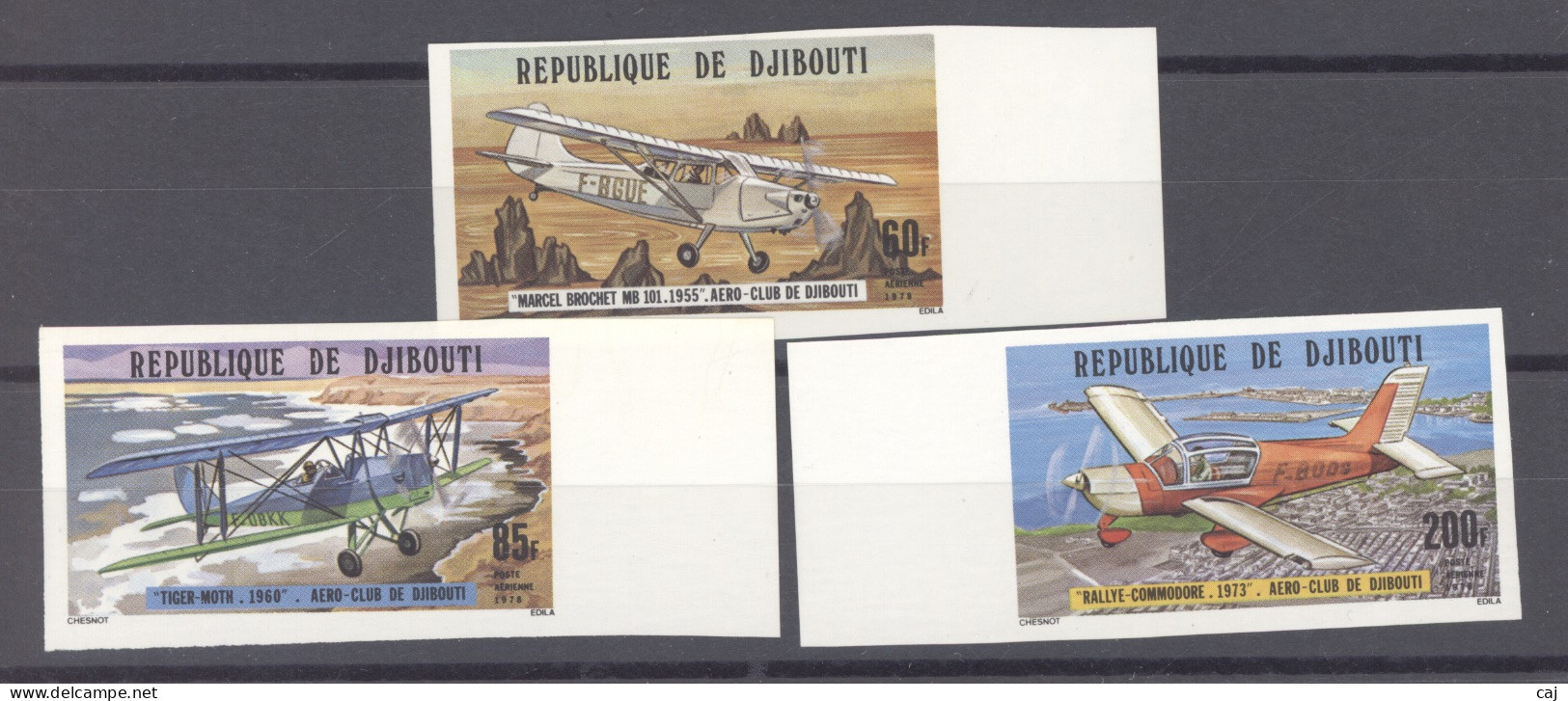 Djibouti  -  Non Dentelés  -  Avion  :  Yv 116-18  **  Avions - Djibouti (1977-...)