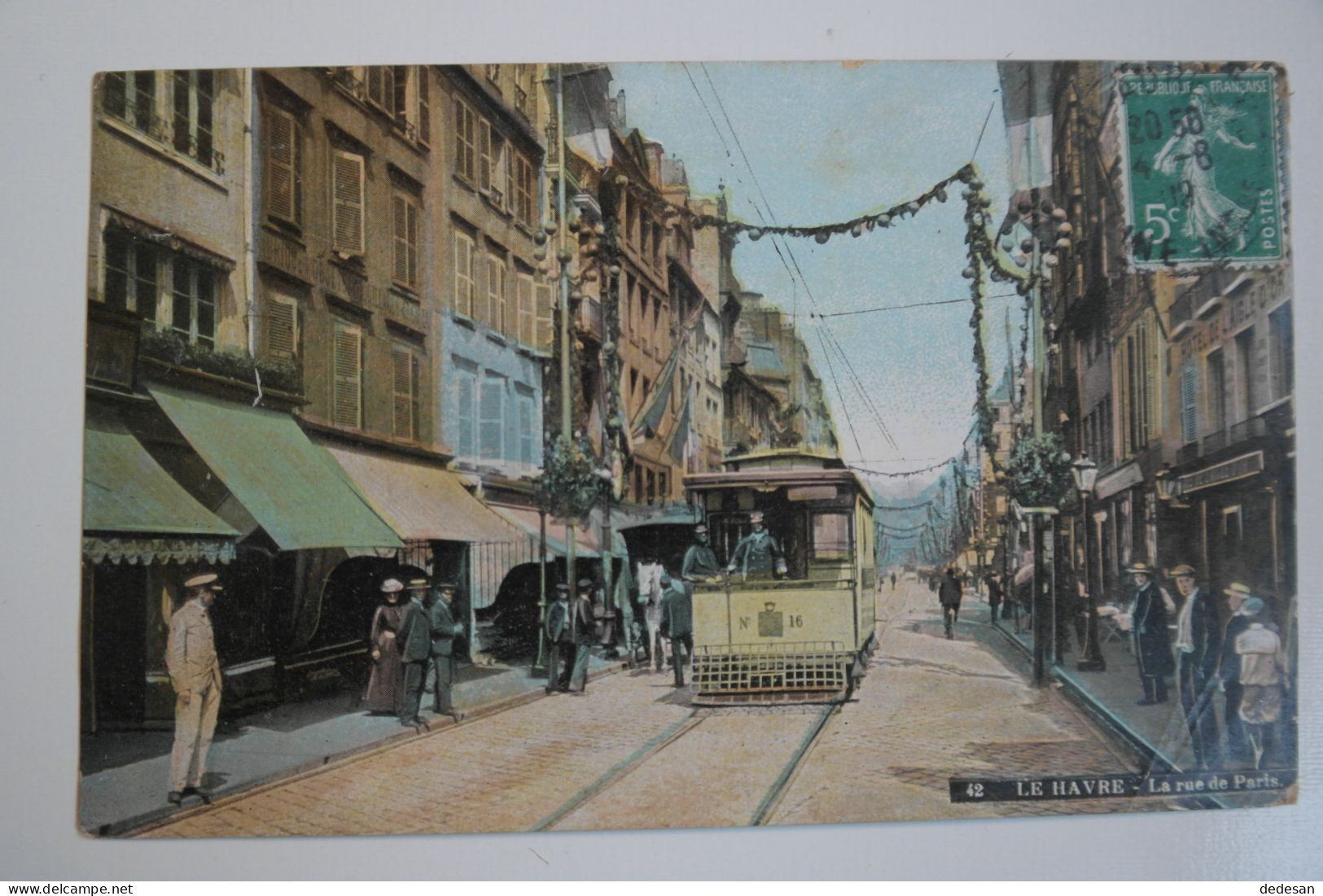 Cpa 1909 Couleur LE HAVRE La Rue De Paris Tramway En Gros Plan - BL64 - Non Classés