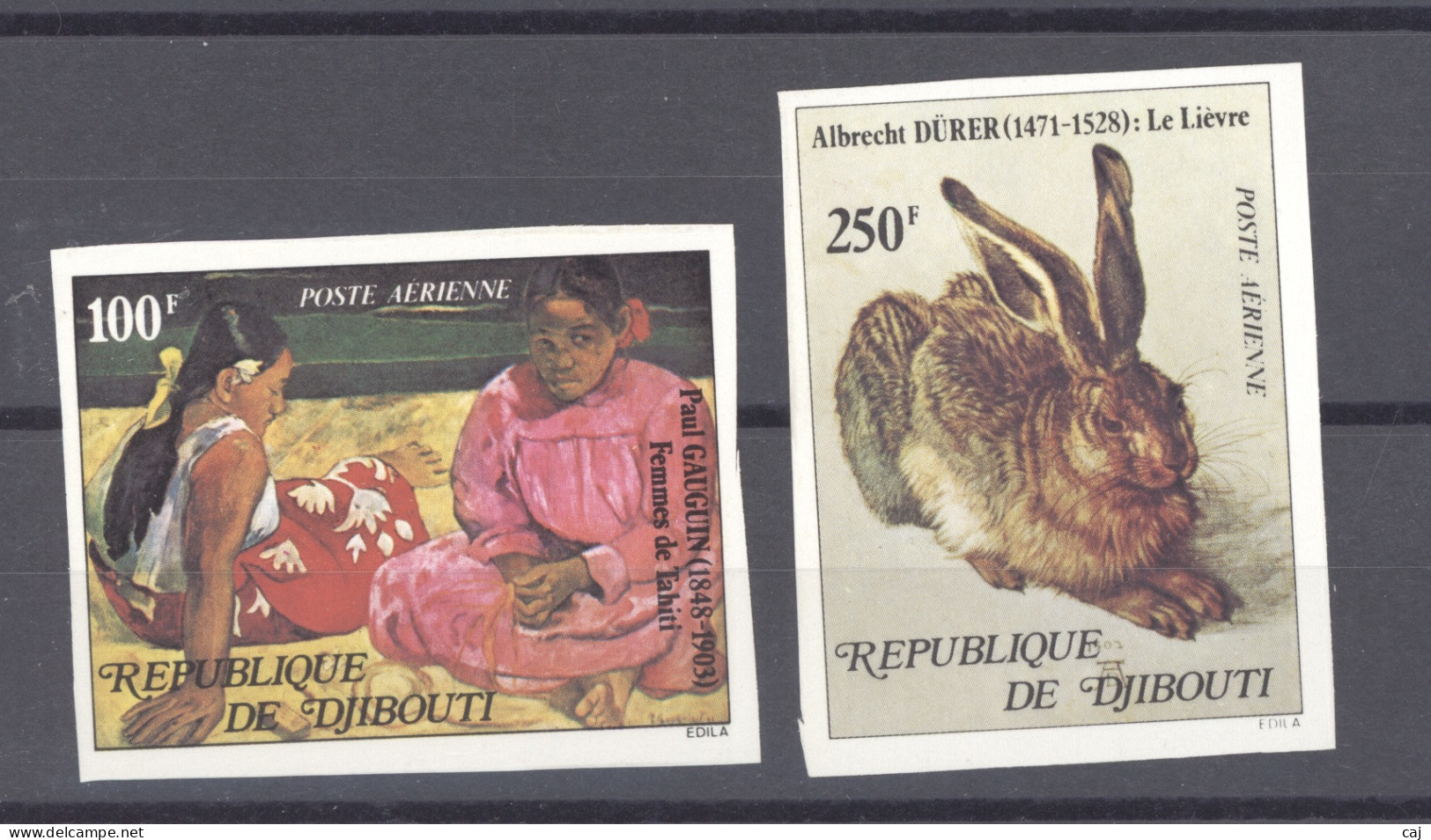 Djibouti  -  Non Dentelés  -  Avion  :  Yv 125-26  **  Gauguin - Dürer - Djibouti (1977-...)