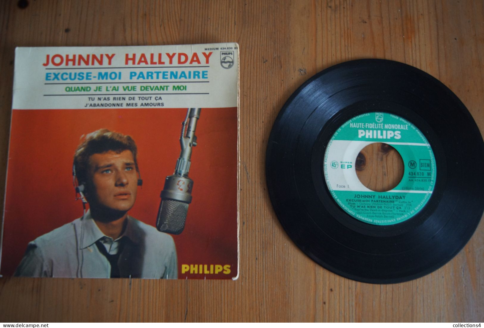 JOHNNY HALLYDAY EXCUSE MOI PARTENAIRE EP 1965 VARIANTE  BEATLES - 45 Rpm - Maxi-Single