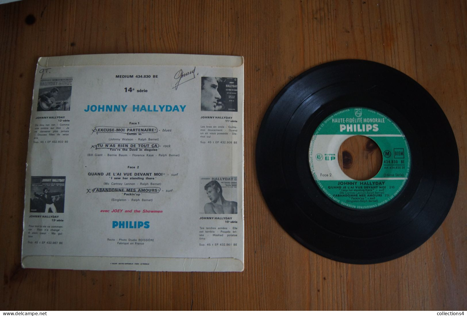 JOHNNY HALLYDAY EXCUSE MOI PARTENAIRE EP 1965 VARIANTE  BEATLES - 45 Rpm - Maxi-Singles