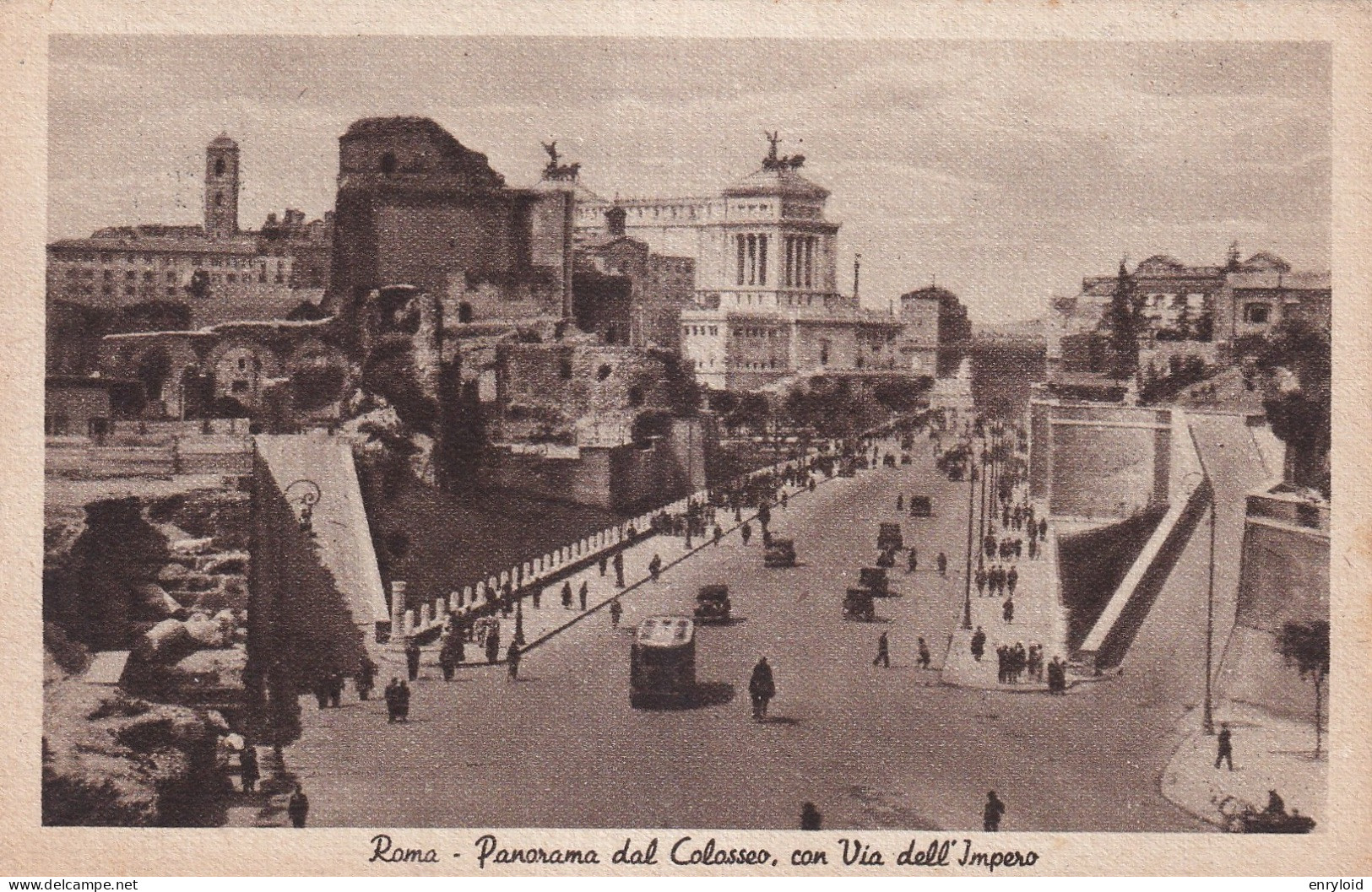 Roma Panorama Dal Colosseo Con Via Dell'impero  - Andere & Zonder Classificatie