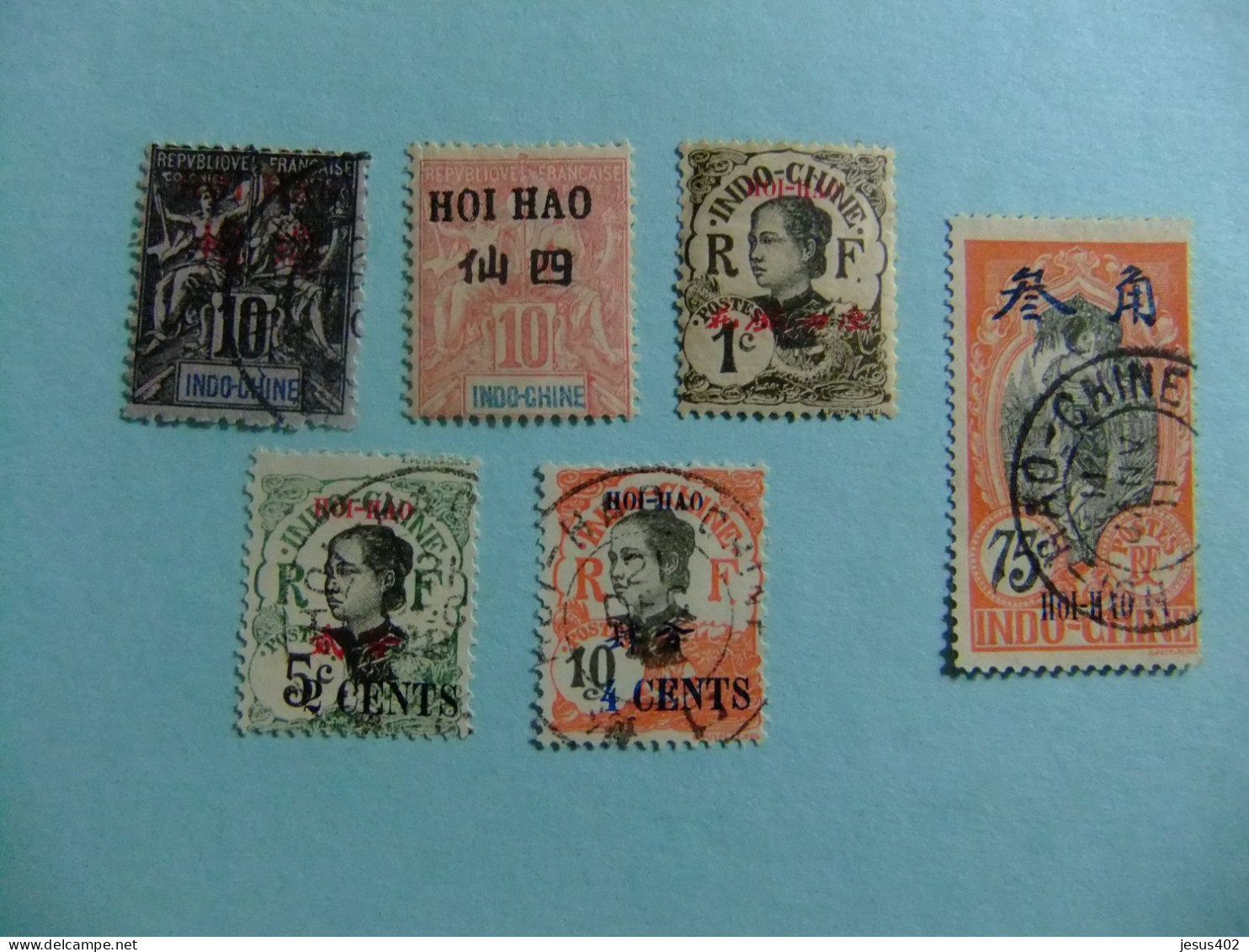 56 HOI HAO 1901 - 1919 / BUREAU INDOCHINOIS / YVERT 5 + 20 + 49 + 61 + 69 + 70 FU /MH - Used Stamps