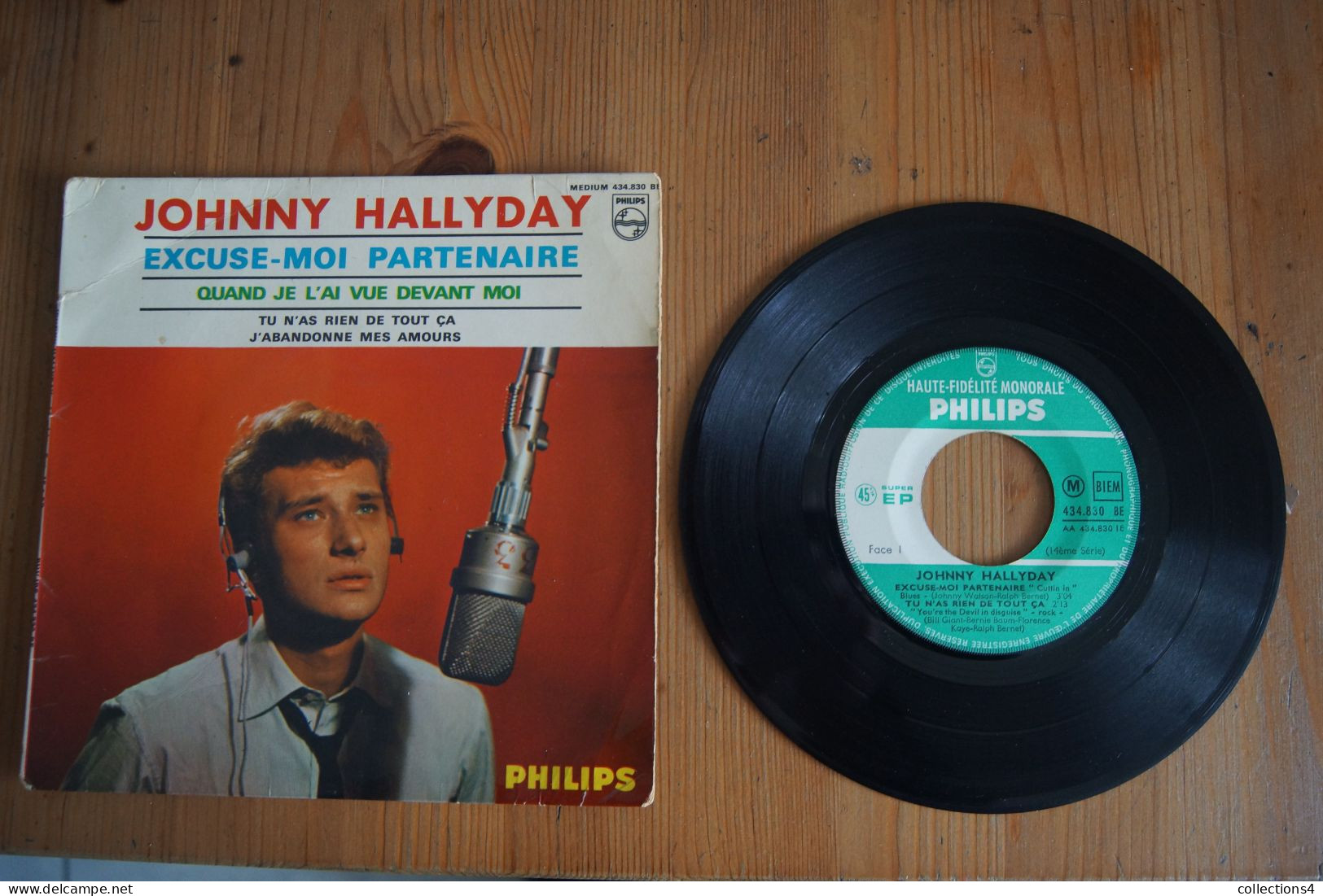 JOHNNY HALLYDAY EXCUSE MOI PARTENAIRE EP 1965 VARIANTE  BEATLES - 45 Rpm - Maxi-Singles