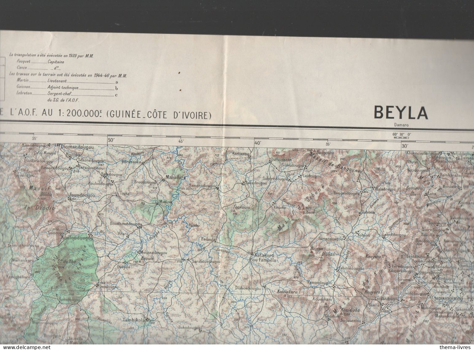 Beyla ( Guinée - Côte D'Ivoire) Grande Carte 1/200000  (CAT7189) - Cartes Topographiques