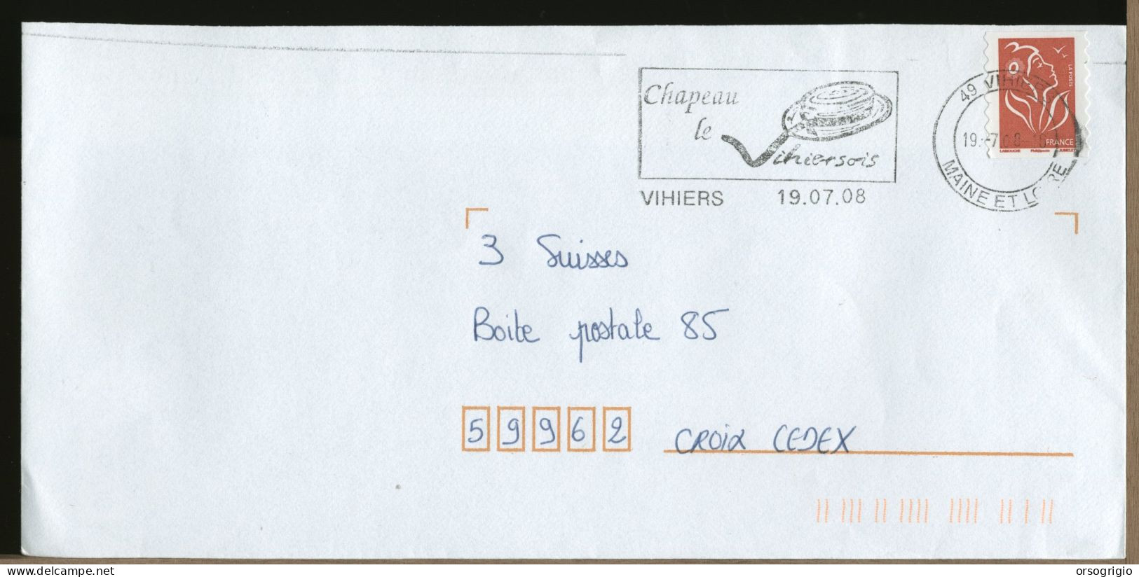 FRANCIA FRANCE -  VIHIERS  CAPPELLO - Mechanical Postmarks (Other)