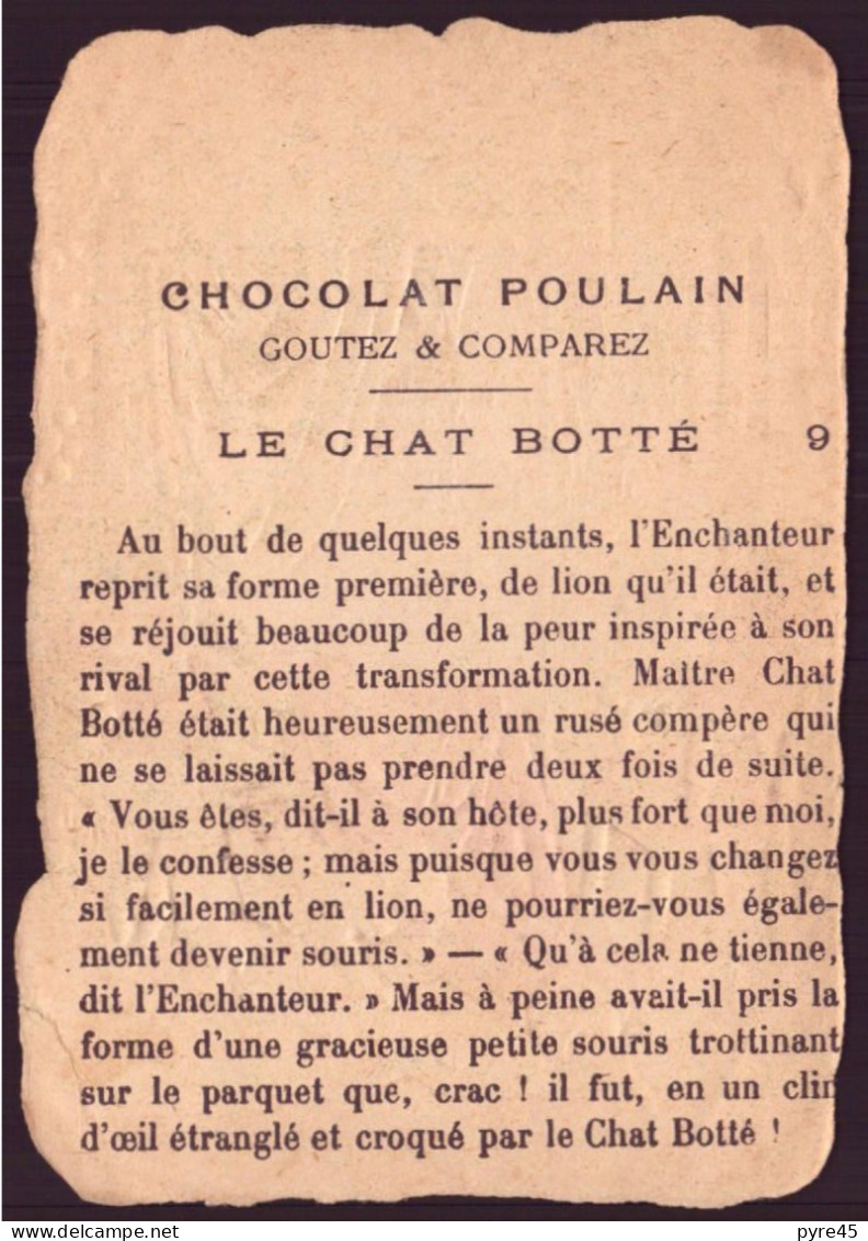 Chromo ( 12.5 X 9 Cm ) " Chocolat Poulain " Le Chat Botté, 9 - Poulain