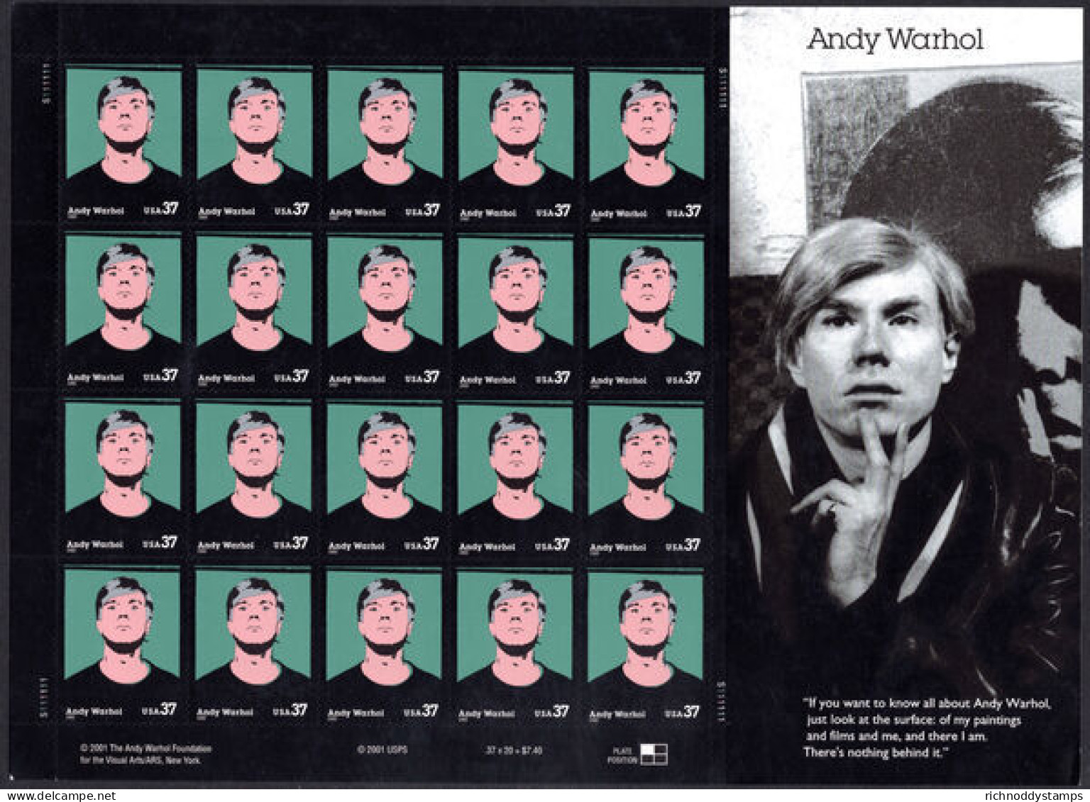 USA 2002 Andy Warhol Sheetlet Unmounted Mint. - Neufs