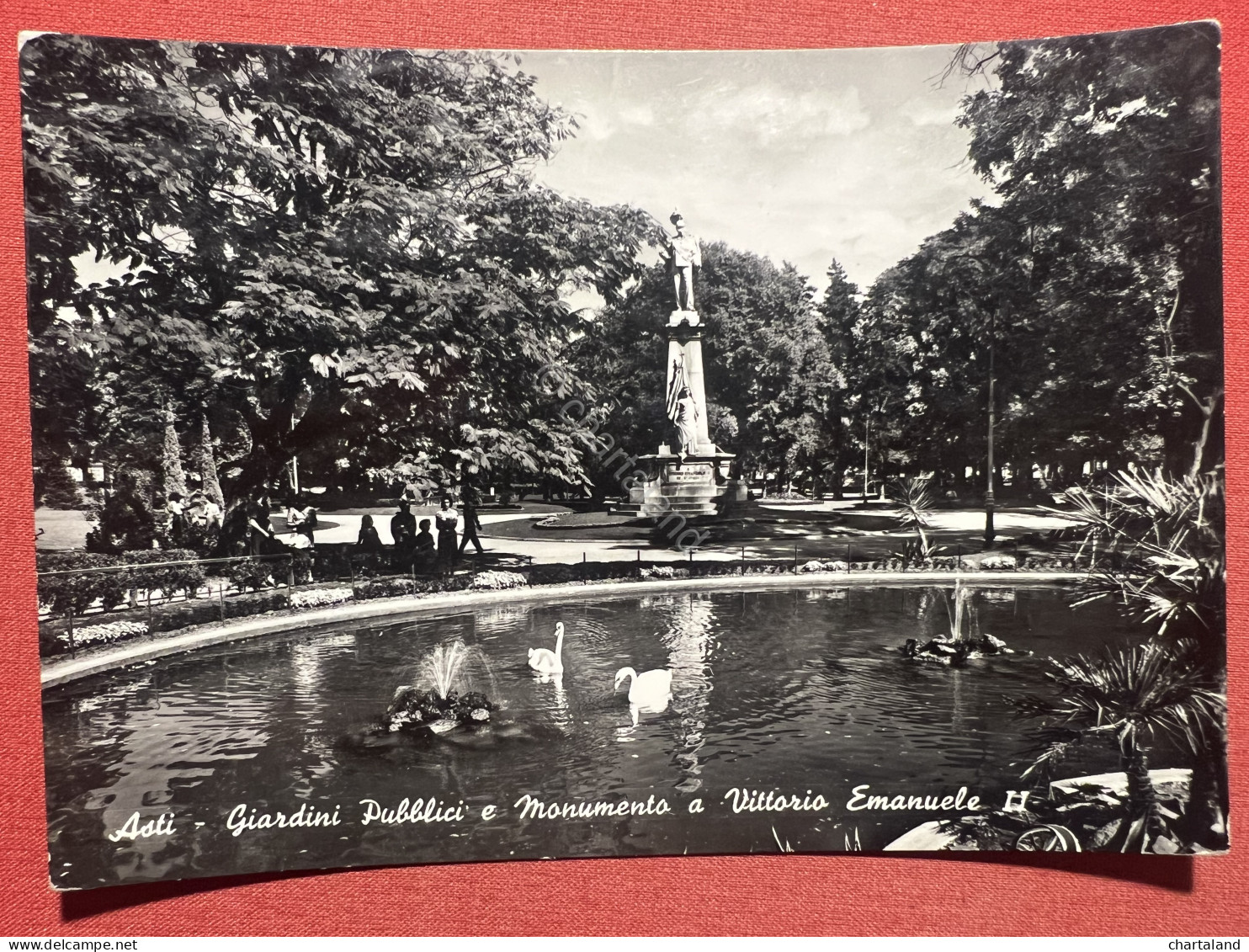 Cartolina - Asti - Giardini Pubblici E Monumento A Vittorio Emanuele II - 1957 - Asti