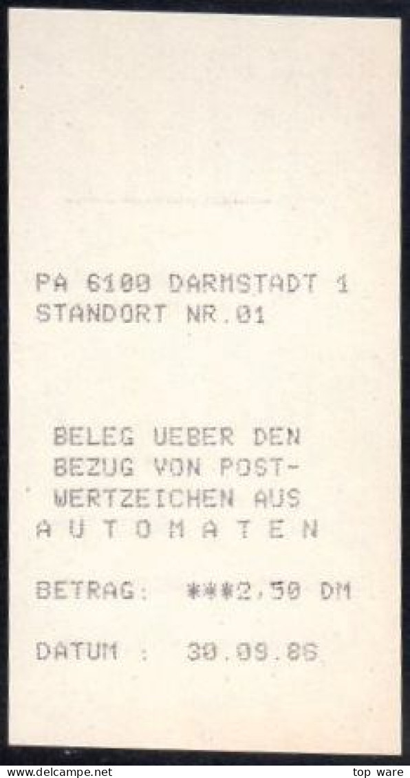 Deutschland Bund ATM 1.1 Hu ZT III Ziffern-Mischtype ATM 250Pf ** Mit Zähl-Nr. + Quittung 30.09.86 Darmstadt 1 - Automatenmarken [ATM]