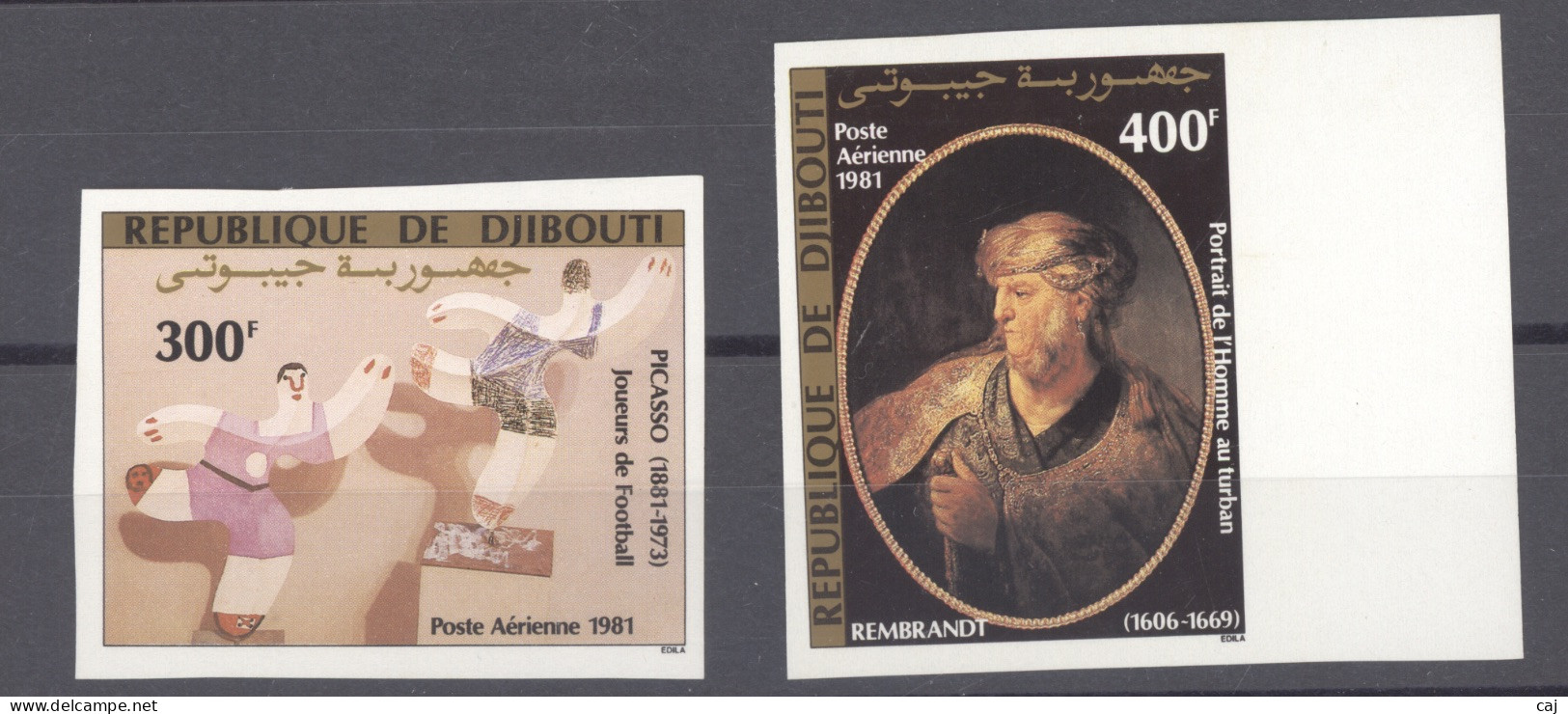 Djibouti  -  Non Dentelés  -  Avion  :  Yv 153-54  ** Picasso - Djibouti (1977-...)