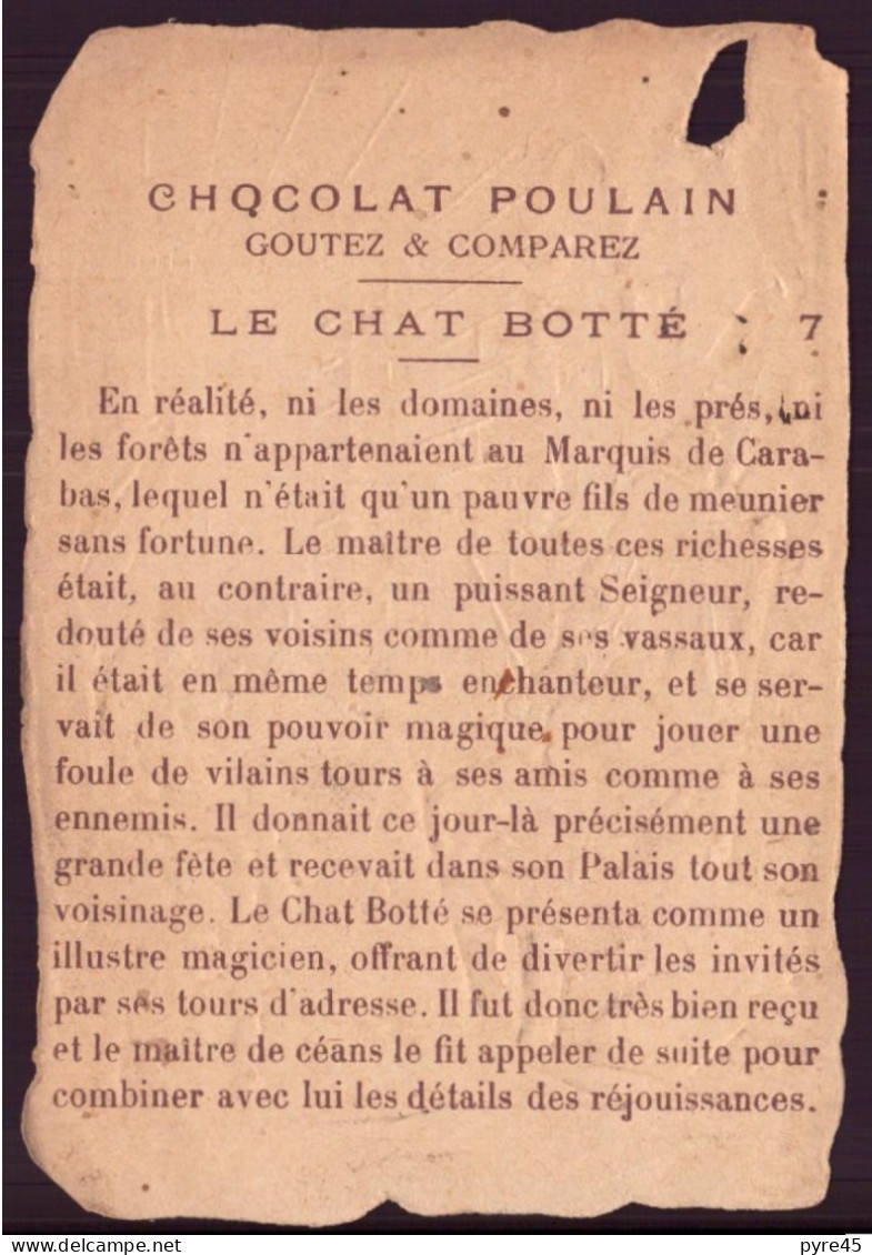 Chromo ( 12.5 X 8.5 Cm ) " Chocolat Poulain " Le Chat Botté, 7 - Poulain