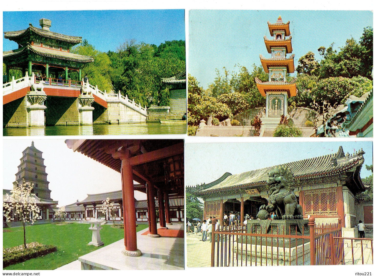 Lot 16 Cpm - CHINE - Monument PAN GATE PUTUO TEMPLE Lac QIAN TOMB SACRED TOWER YOMBU PALACE Grande Muraille - Chine