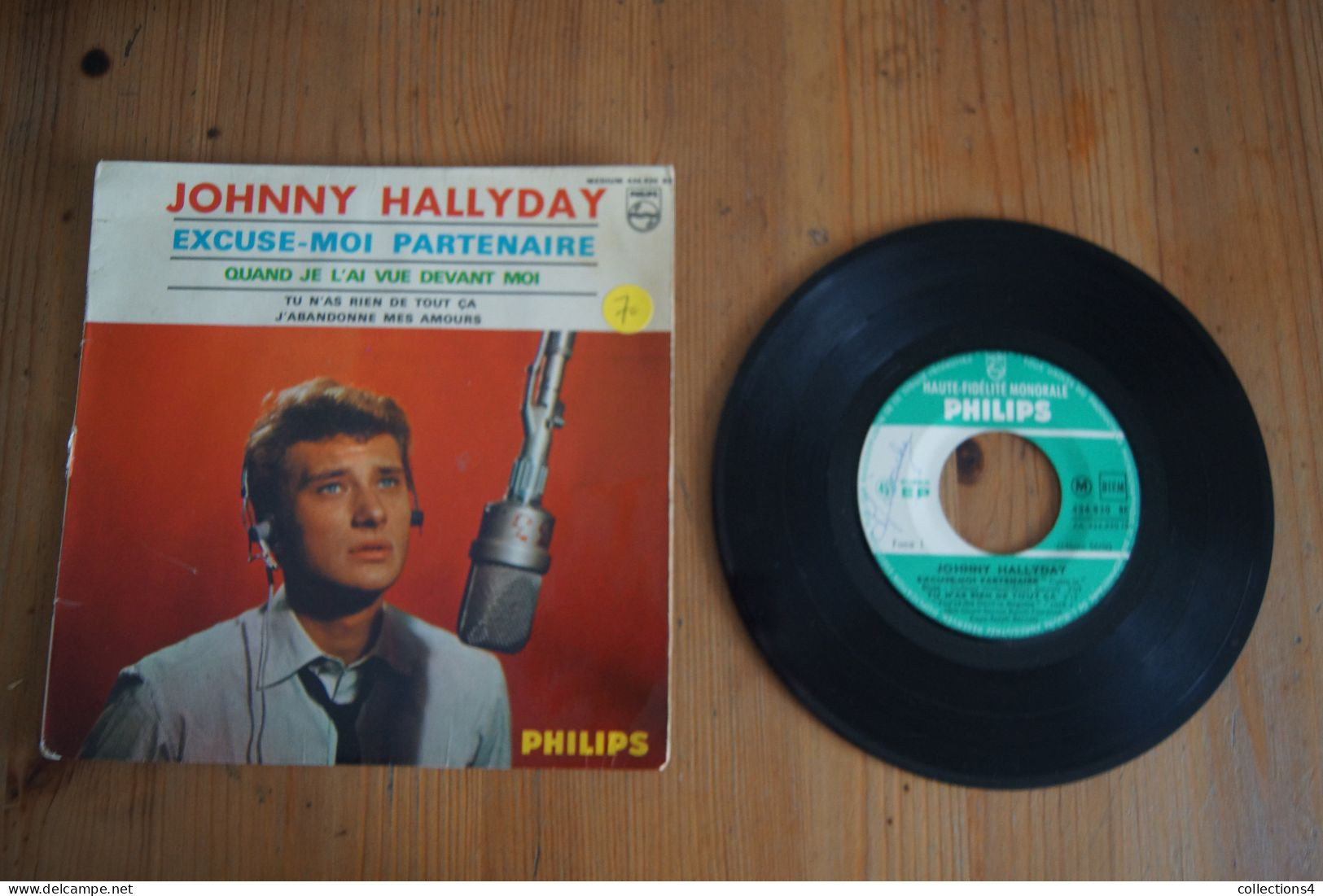 JOHNNY HALLYDAY EXCUSE MOI PARTENAIRE EP 1965 VARIANTE  BEATLES - 45 G - Maxi-Single