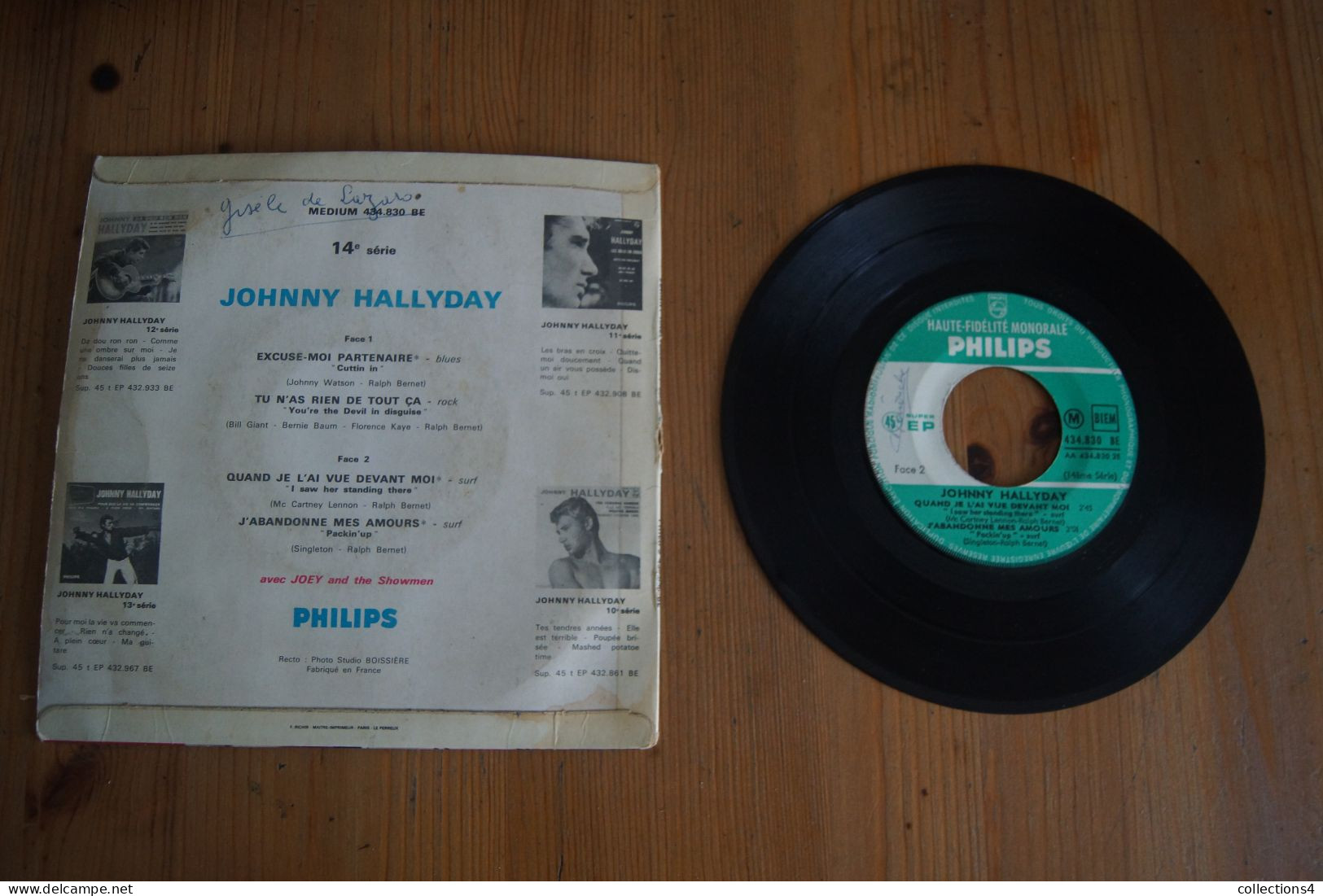 JOHNNY HALLYDAY EXCUSE MOI PARTENAIRE EP 1965 VARIANTE  BEATLES - 45 G - Maxi-Single