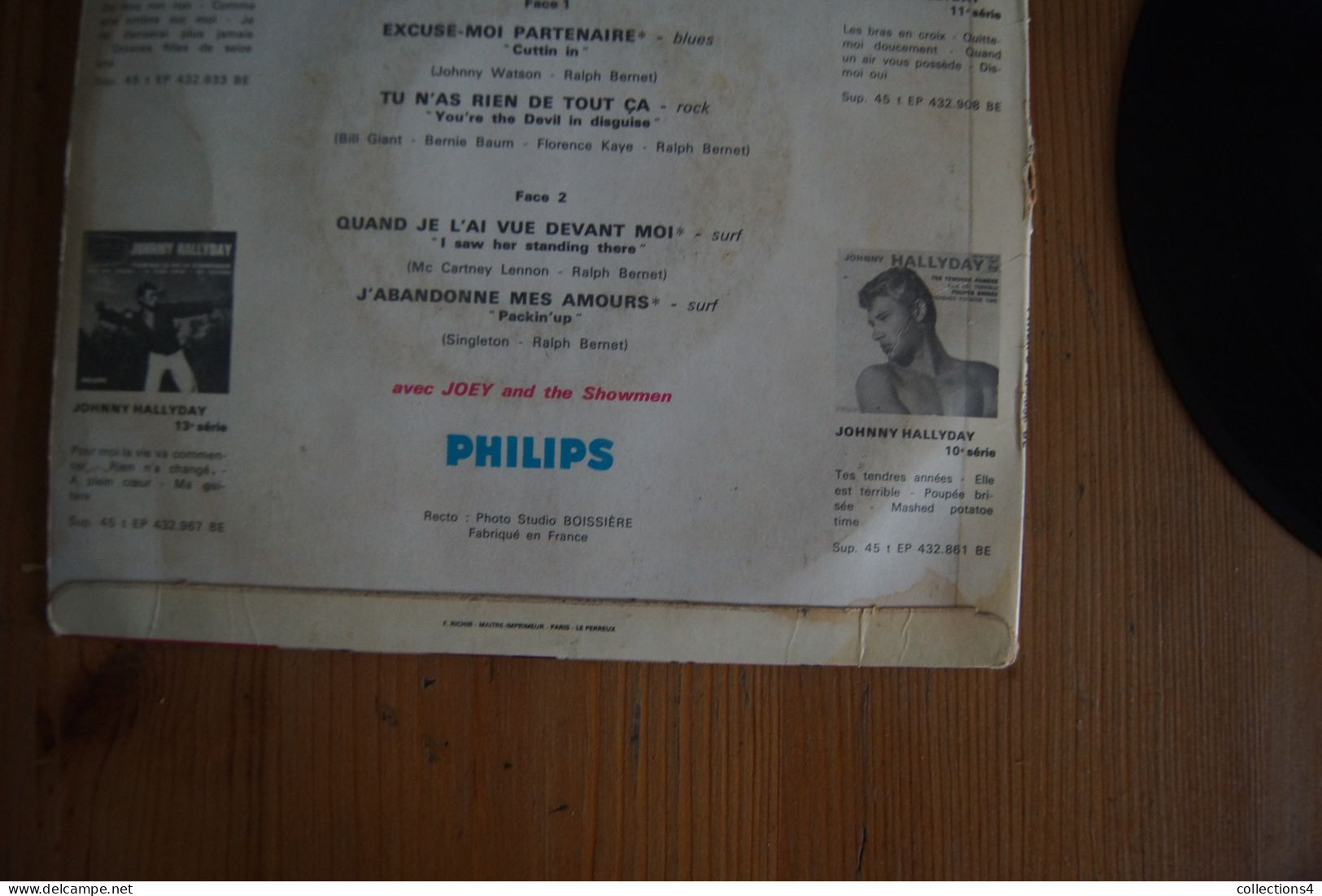 JOHNNY HALLYDAY EXCUSE MOI PARTENAIRE EP 1965 VARIANTE  BEATLES - 45 Rpm - Maxi-Singles