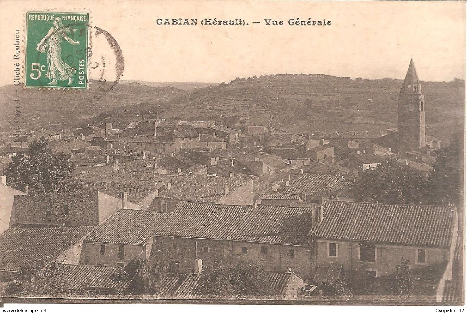 GABIAN (34) Vue Générale En 1911 - Autres & Non Classés