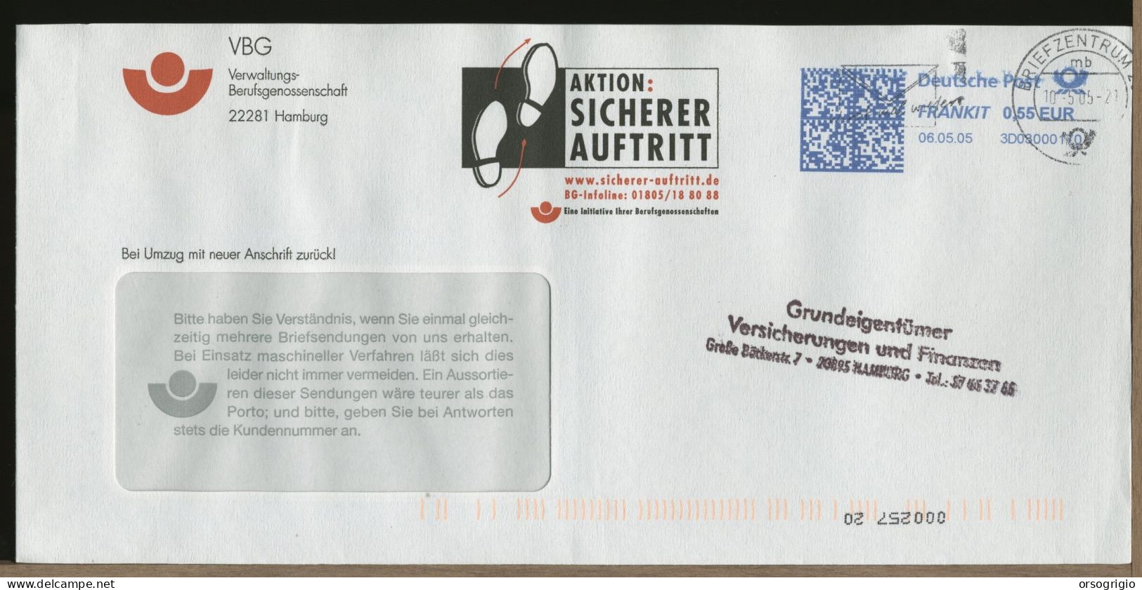 GERMANY -  SICHERER AUFTRITT - Maschinenstempel (EMA)