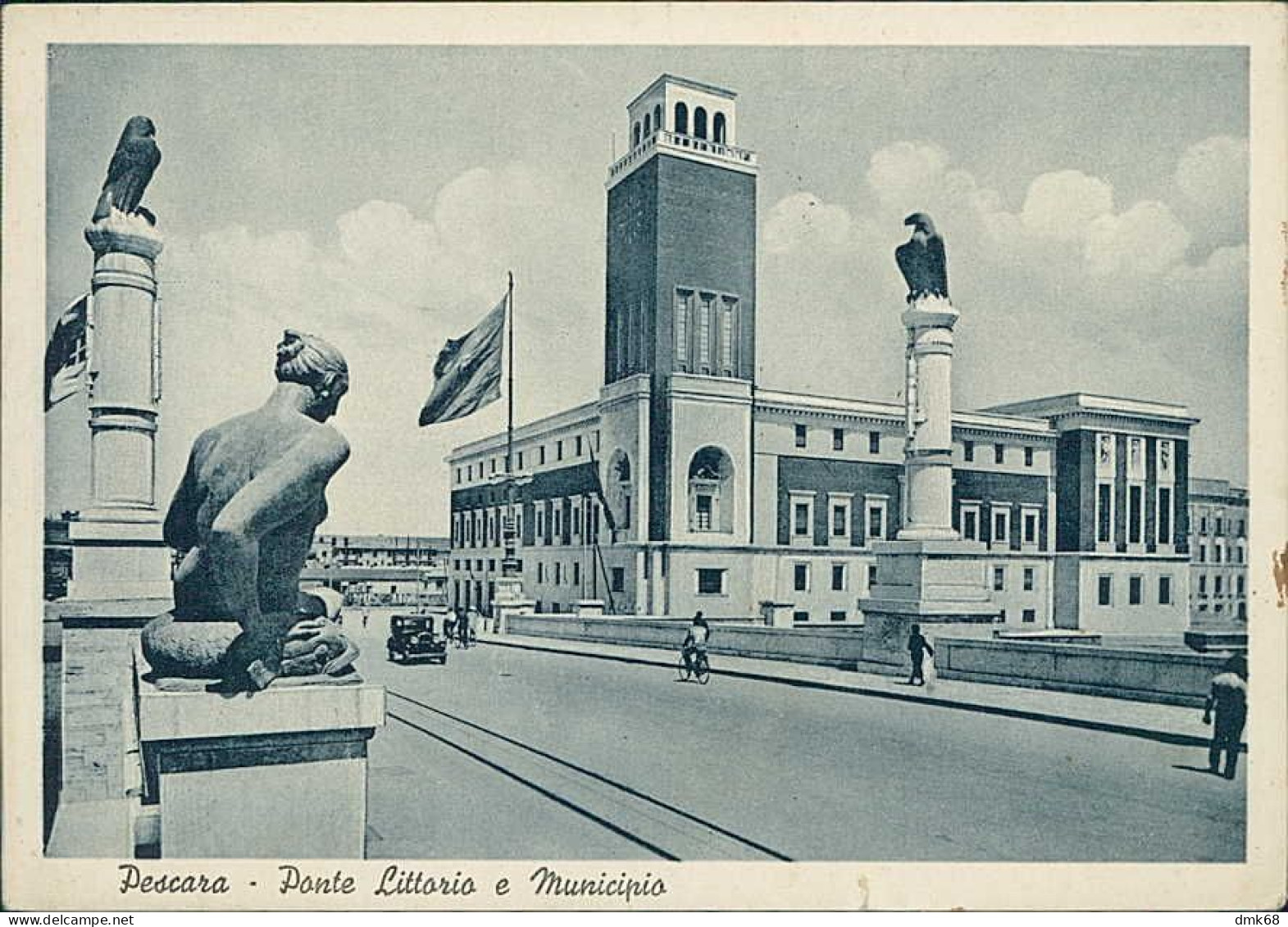 PESCARA - PONTE LITTORIO E MUNICIPIO - EDIZ. PALUMBI - SPEDITA 1940 (20740) - Pescara
