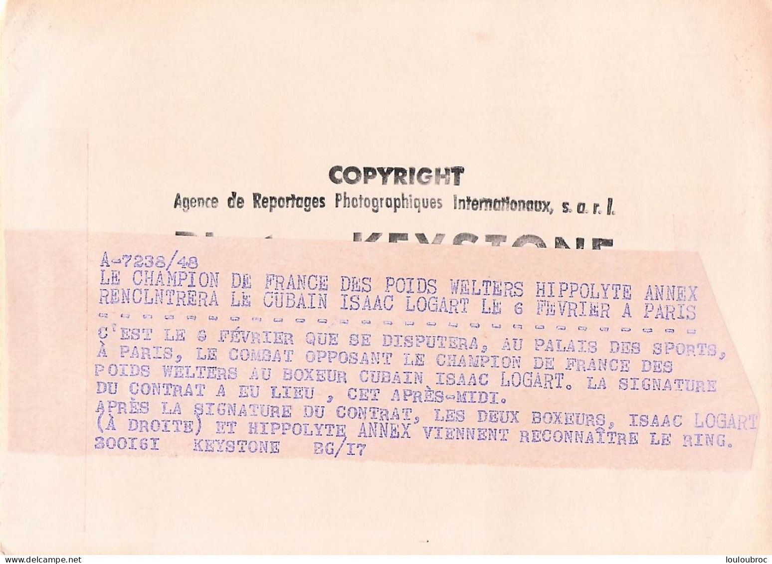 BOXE 01/1961 HIPPOLYTE ANNEX ET ISAAC LOGART AVANT LEUR COMBAT DU 06/02/1961 PHOTO 18X13CM - Sports