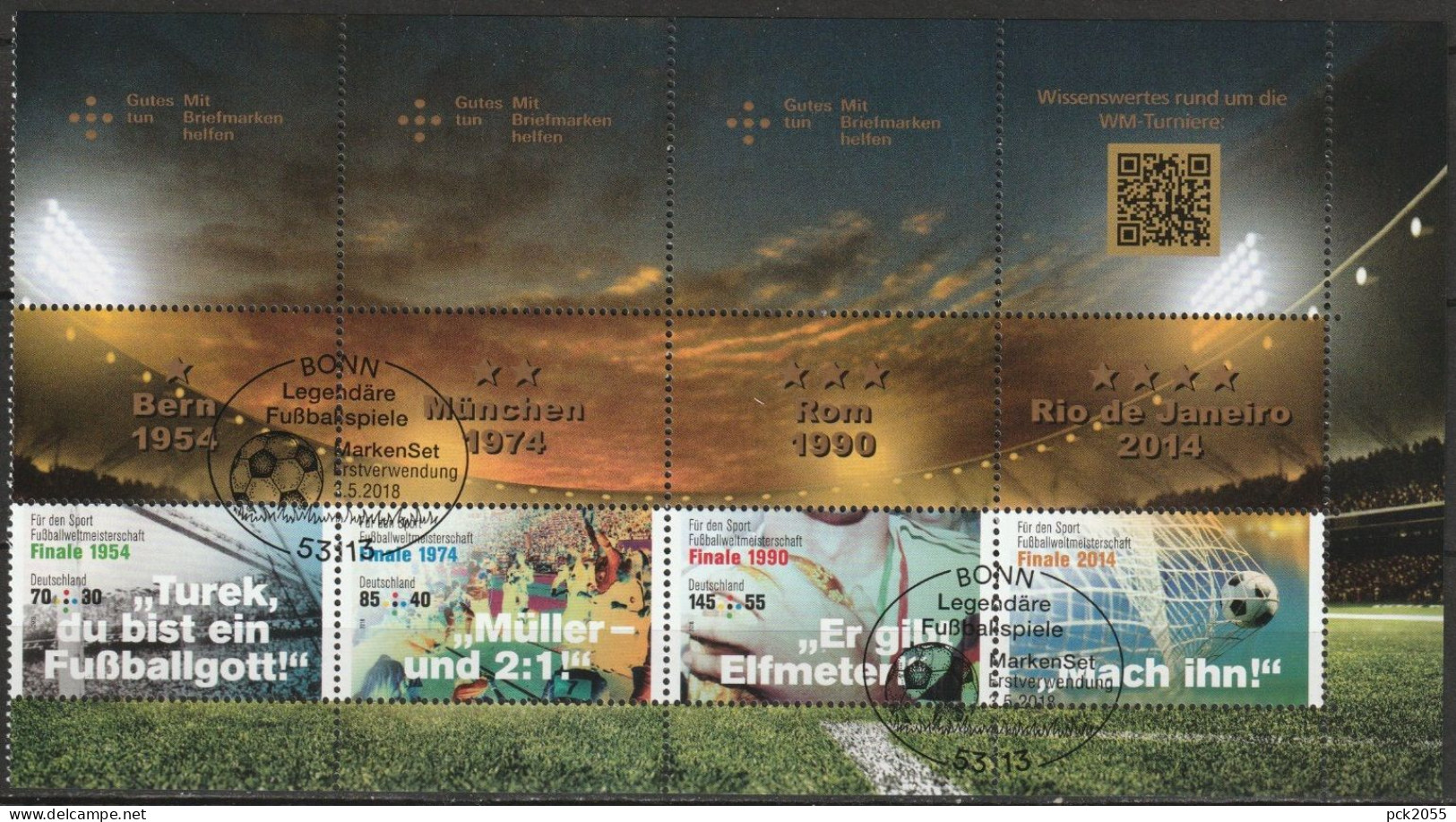 Deutschland  2018 H-Blatt 52 Mit Mi-Nr. 3380 - 3382 Legendäre Fußballspiele O Gest. ESST ( EK223/1 ) - Oblitérés