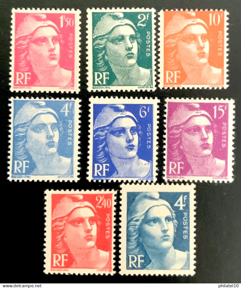1945 FRANCE - N 712 / 713 / 714 / 717 / 720 / 722 / 724 / 725 TYPE MARIANNE DE GANDON - NEUF** - Unused Stamps