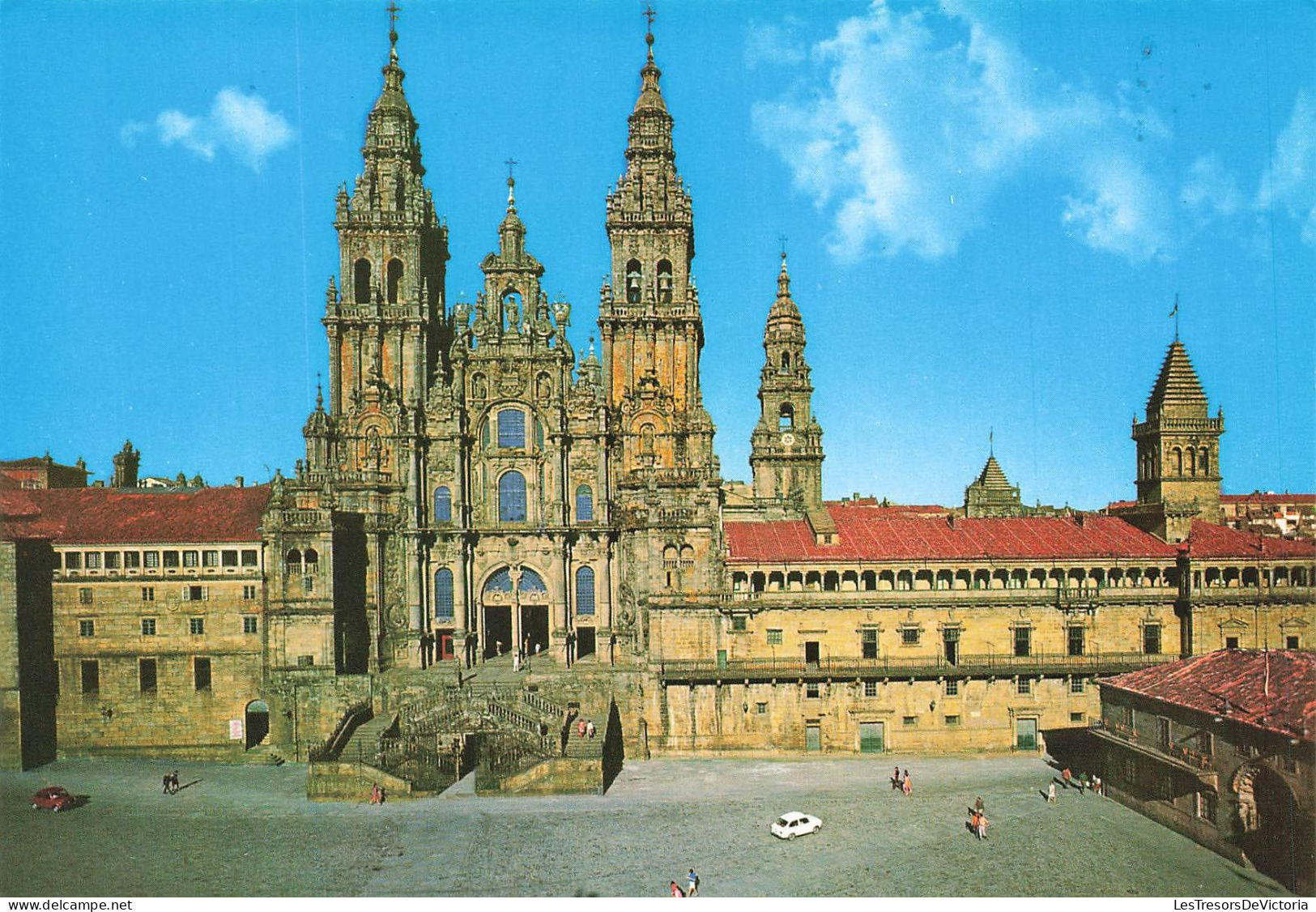 ESPAGNE - Santiago De Compostela - Catedral - Fachada Del Obradoiro Y Galerias Del Claustro - Carte Postale - Santiago De Compostela