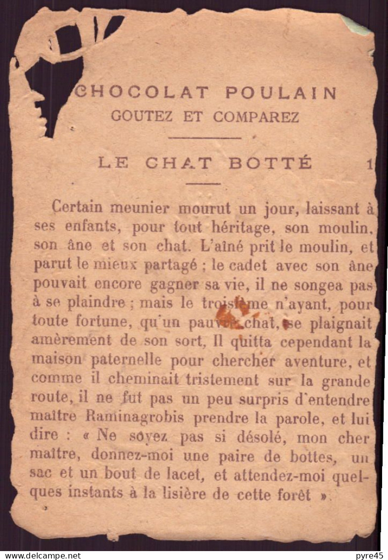 Chromo ( 12.5 X 8.5 Cm ) " Chocolat Poulain " Le Chat Botté, 1 - Tea & Coffee Manufacturers
