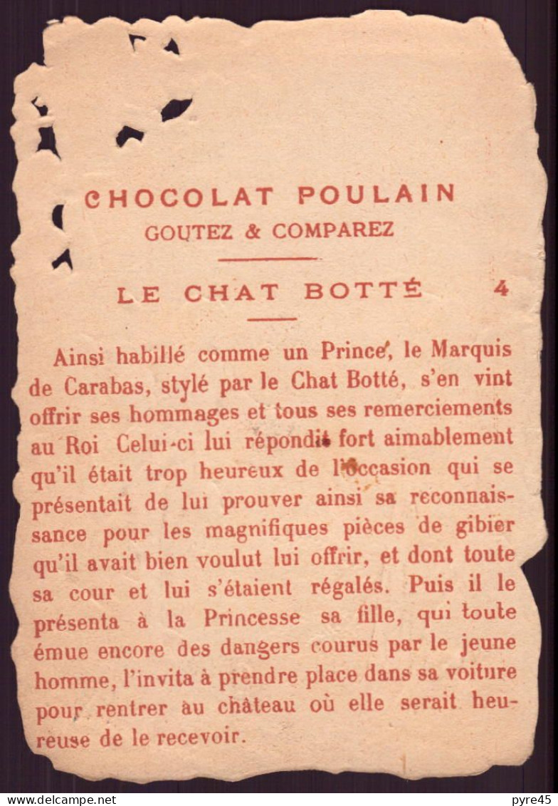 Chromo ( 12.5 X 8.5 Cm ) " Chocolat Poulain " Le Chat Botté,4 - Tee & Kaffee