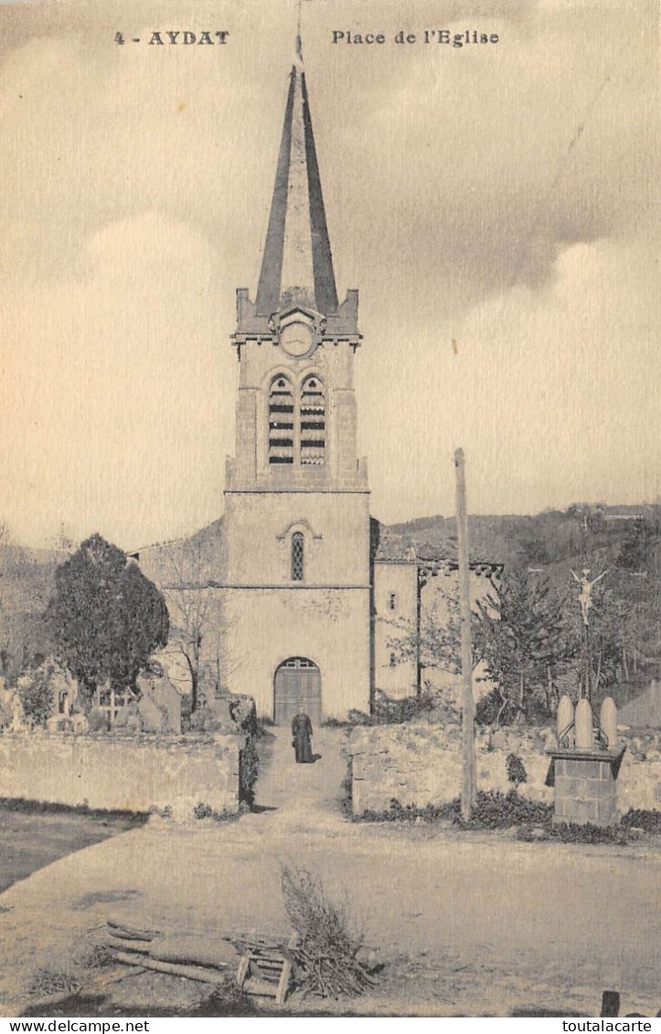 CPA 63 AYDAT PLACE DE L'EGLISE - Andere & Zonder Classificatie