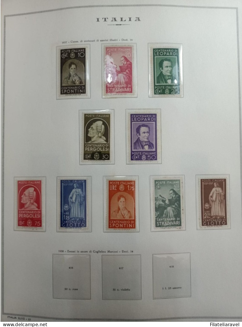 REGNO Collezione montata in album Marini Dal 1863 al 1941 ( mista nuovi e usati ) molte spezzature