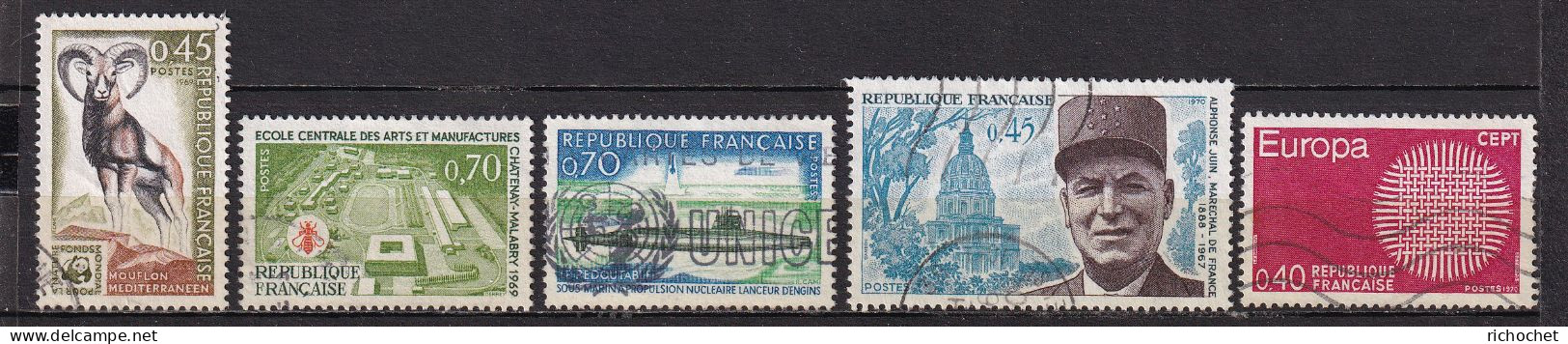 France 1613 + 1614 + 1615 + 1630 + 1637 ° - Used Stamps