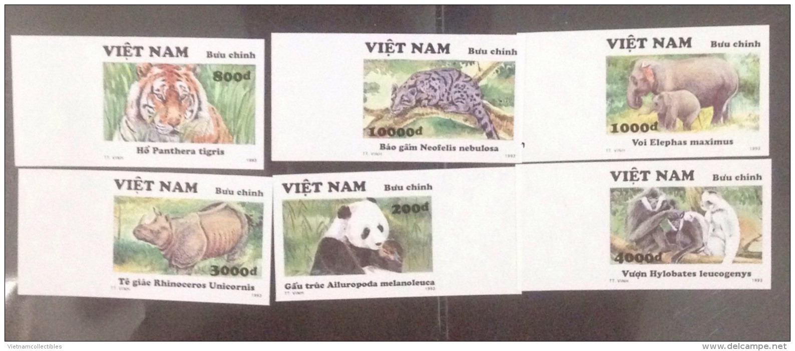 Vietnam Viet Nam MNH Imperf Stamps 1993 : Wild Animals / Tiger / Elephant / Panda / Gibbon (Ms662) - Vietnam