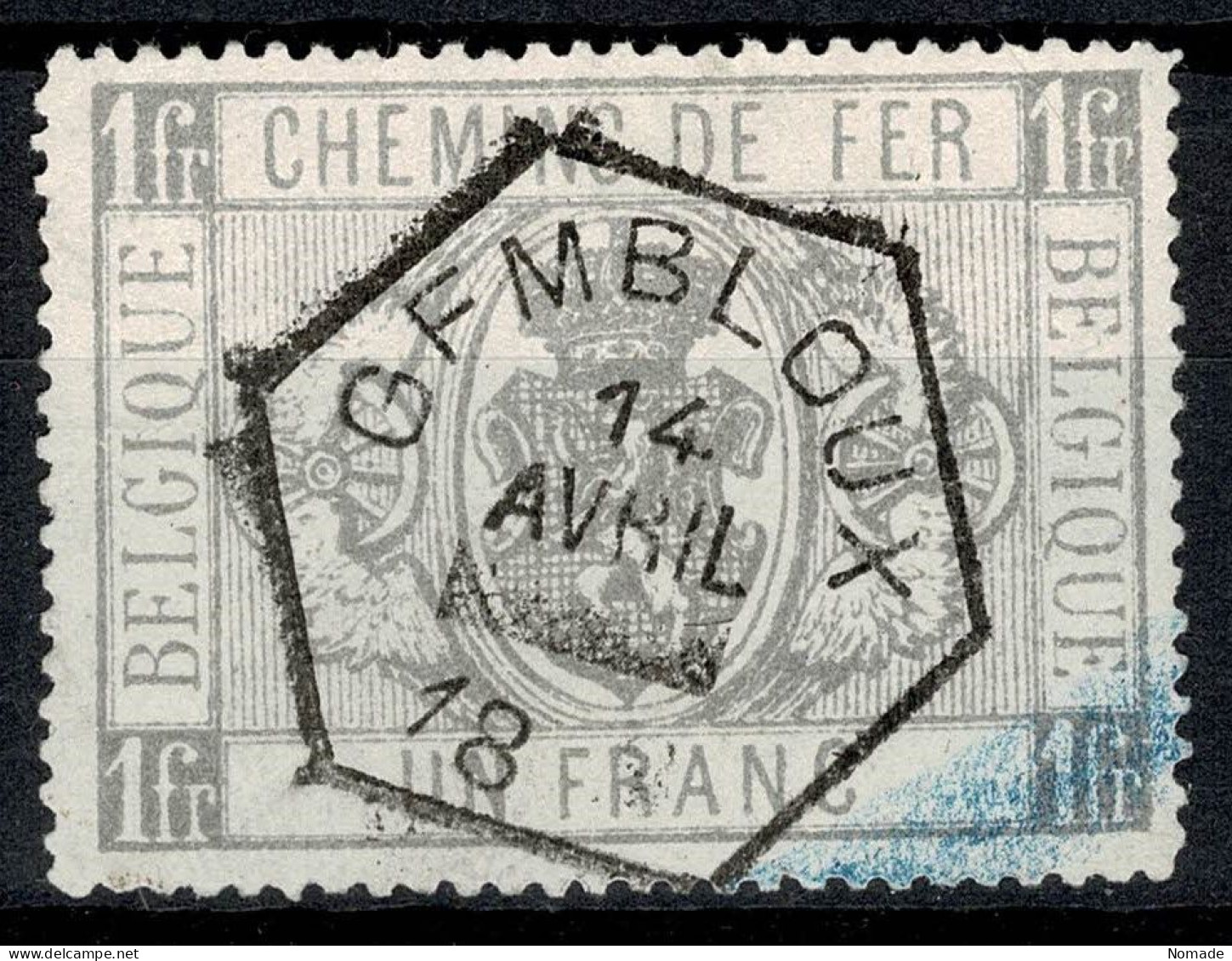 Belgique 1882 COB TR 6 Belle Oblitération GEMBLOUX (centrale - Concours) - Used