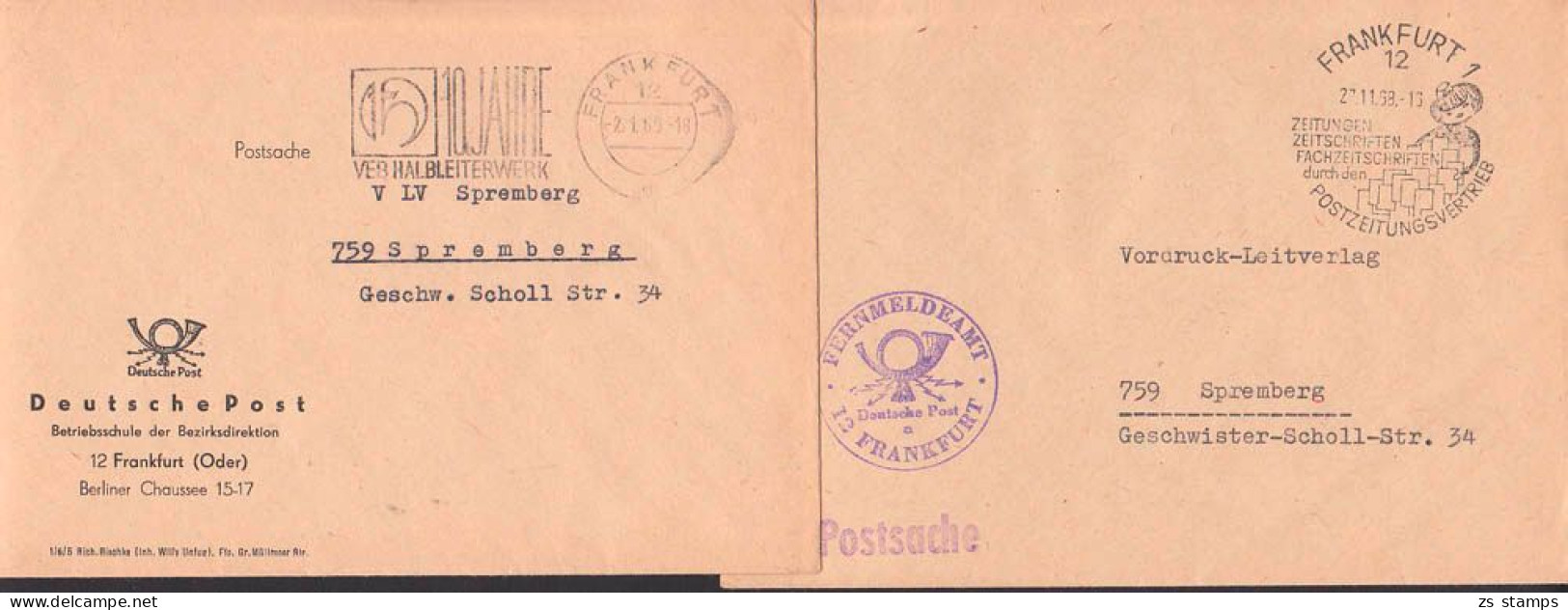 Frankfurt Postsache MWSt. 10 Jahre Halbleiterwerk, SSt. Postzeitungsvertrieb - Maschinenstempel (EMA)