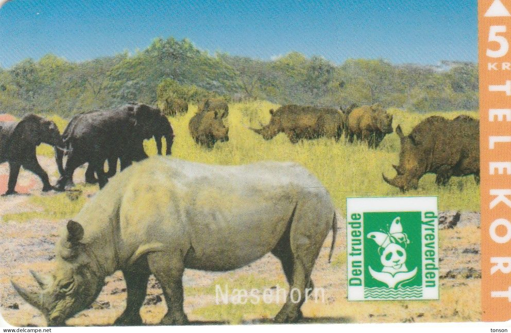 Denmark, KP 073, Rhinoceros (Part Of Puzzle 2/2), Mint Only 3500 Issued, 2 Scans. - Danemark