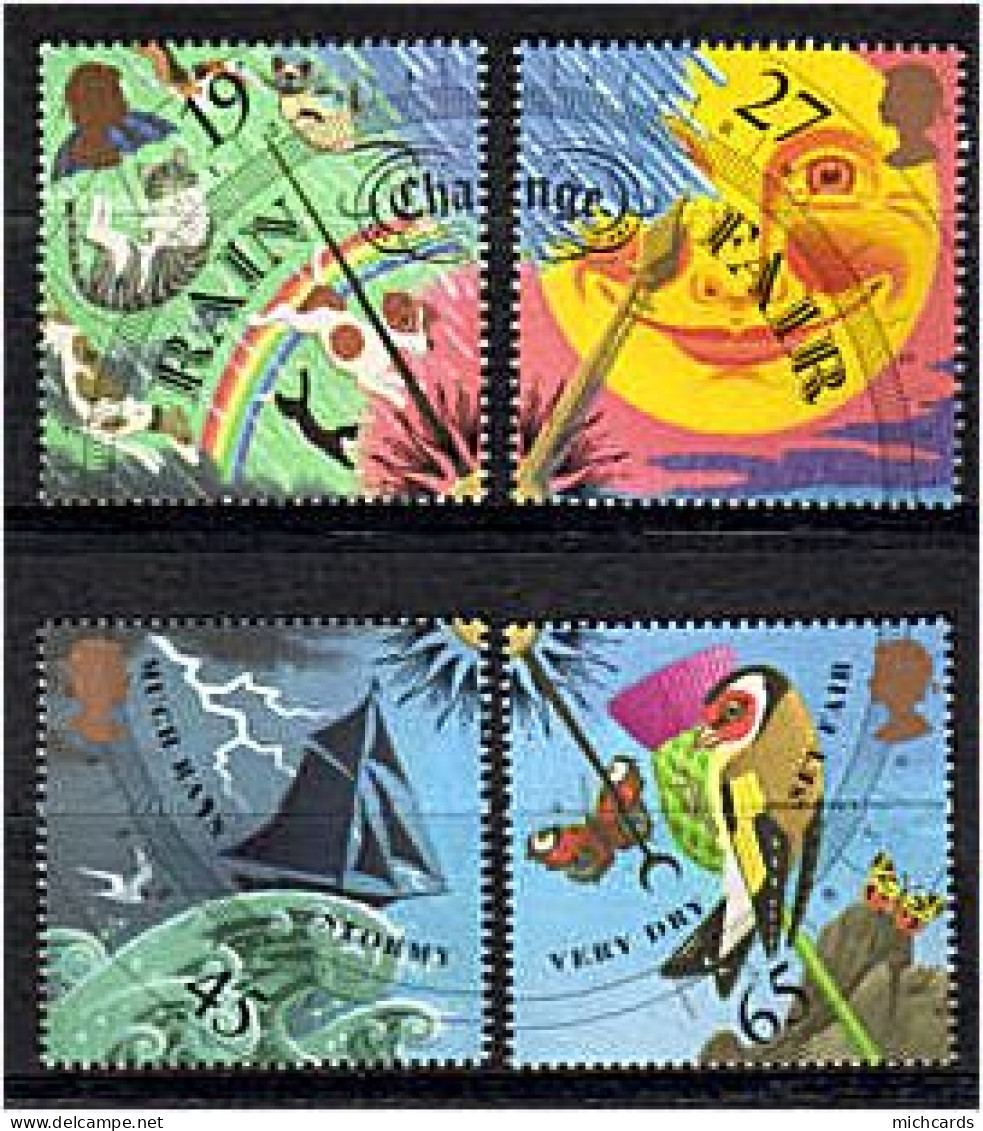 191 GRANDE BRETAGNE 2001 - Yvert 2240/43 - Le Temps - Barometre Chien Chat Oiseau - Neuf ** (MNH) Sans Charniere - Unused Stamps