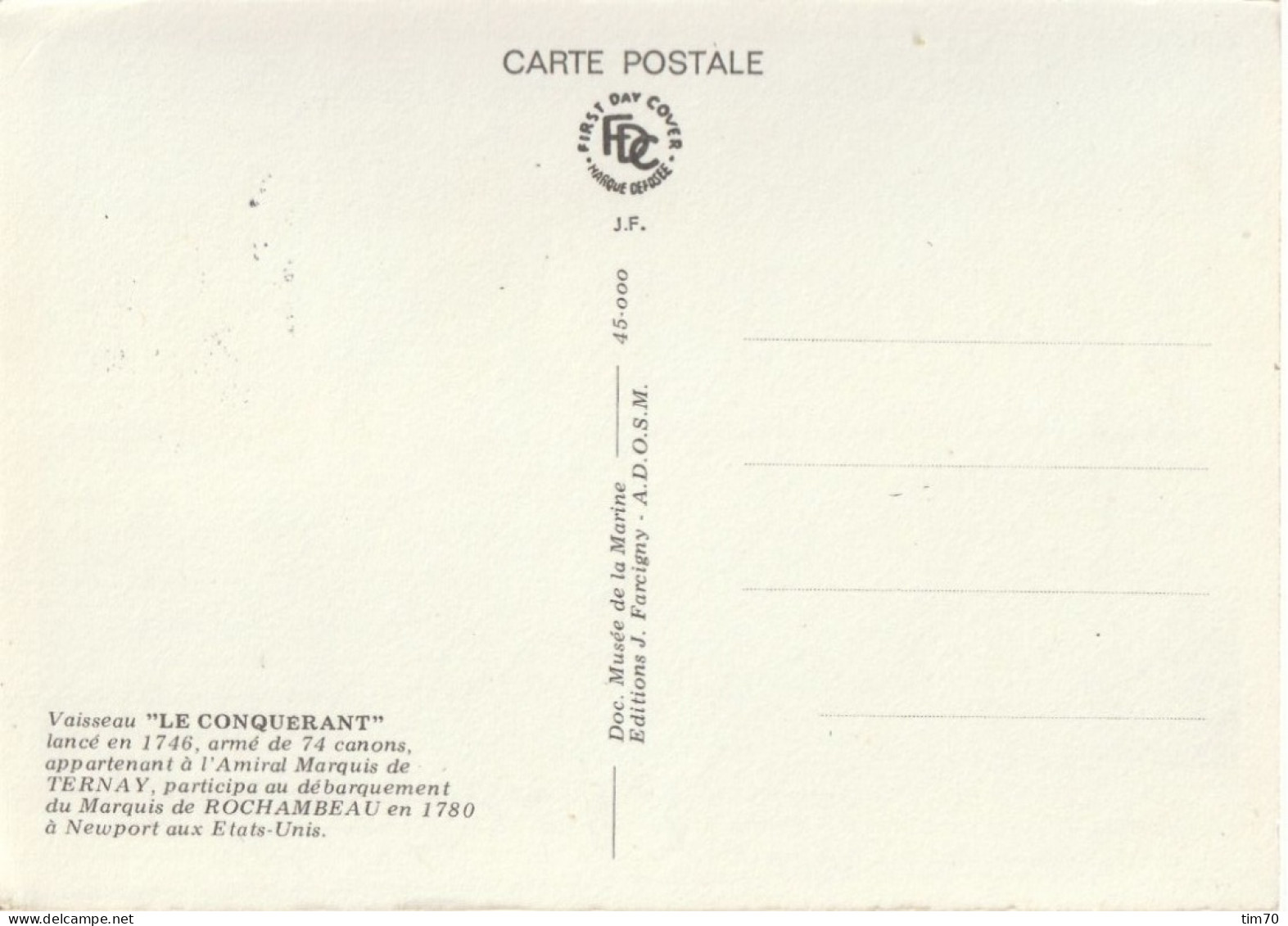 CT   "  LE  CONQUERANT  "   VAISSEAU  DU  ROI - 1980-1989