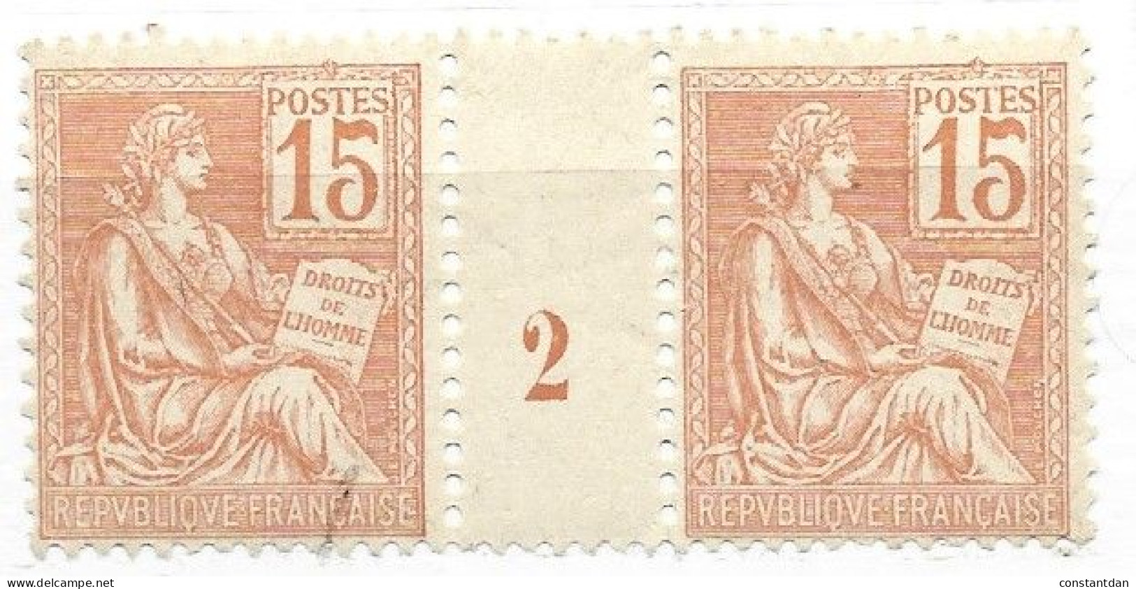 FRANCE N°117 15C ORANGE TYPE MOUCHON MILLESIME 1902 NEUF SANS CHARNIERE - Millésimes